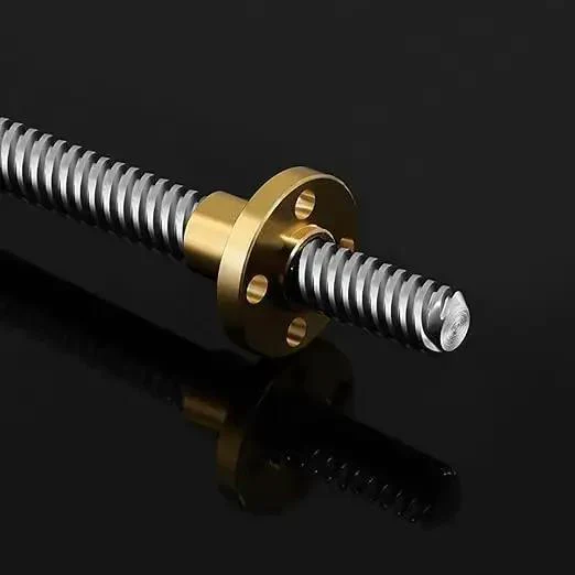 12mm Diameter Lead Screw With Brass Nut, 400mm Long, 2mm Pitch, 8mm Lead, 4 Starts, Acme Thread Precision Rod For 3D Printer Z Axis And CNC Projects, Ready To Install In Your DIY Machine