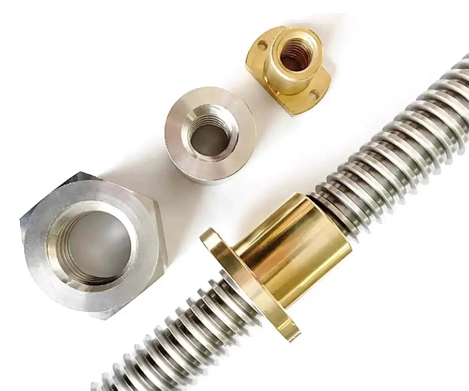 12mm Diameter Lead Screw With Brass Nut, 400mm Long, 2mm Pitch, 8mm Lead, 4 Starts, Acme Thread Precision Rod For 3D Printer Z Axis And CNC Projects, Ready To Install In Your DIY Machine - Image 6