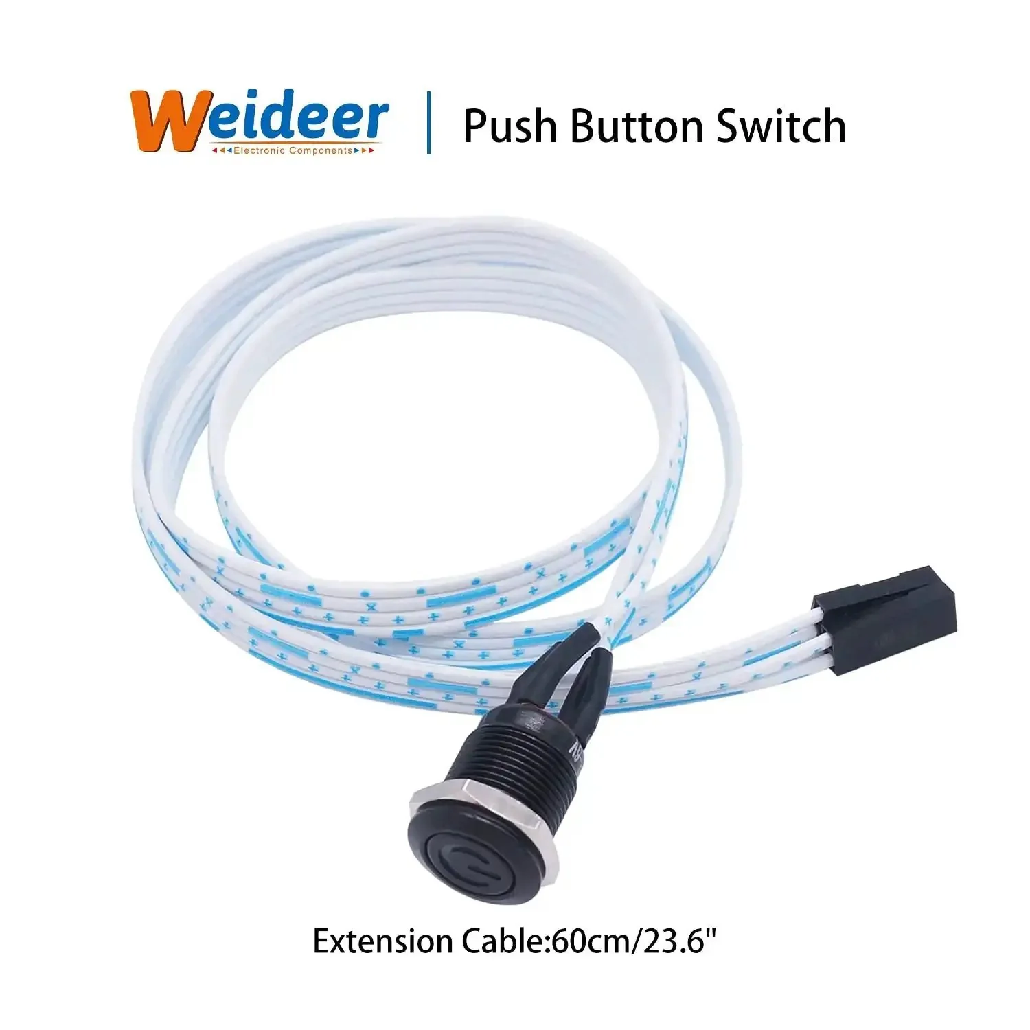 12mm Momentary Push Button Switch With Blue LED Ring That Feels Beefy Tough Metal Chassis Waterproof Power Button For 12mm Mount Hole Wire Lead 6V LED 3A Max High Quality Panel Mount Switch - Image 7