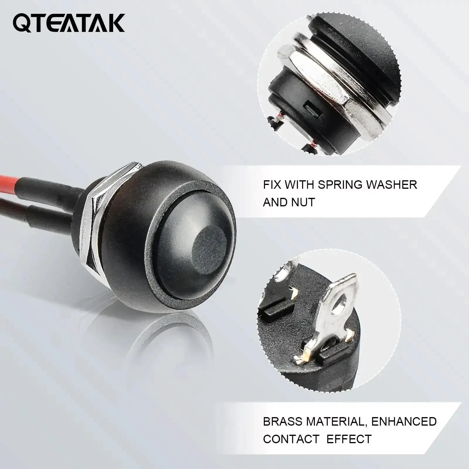 12mm Pre-Wired Mounting Hole On Off Mini Round Waterproof Momentary Push Button Switch JF-33B Pack Of Two For Electronics DIY Projects Marine Use Weatherproof Plug And Play - Image 5
