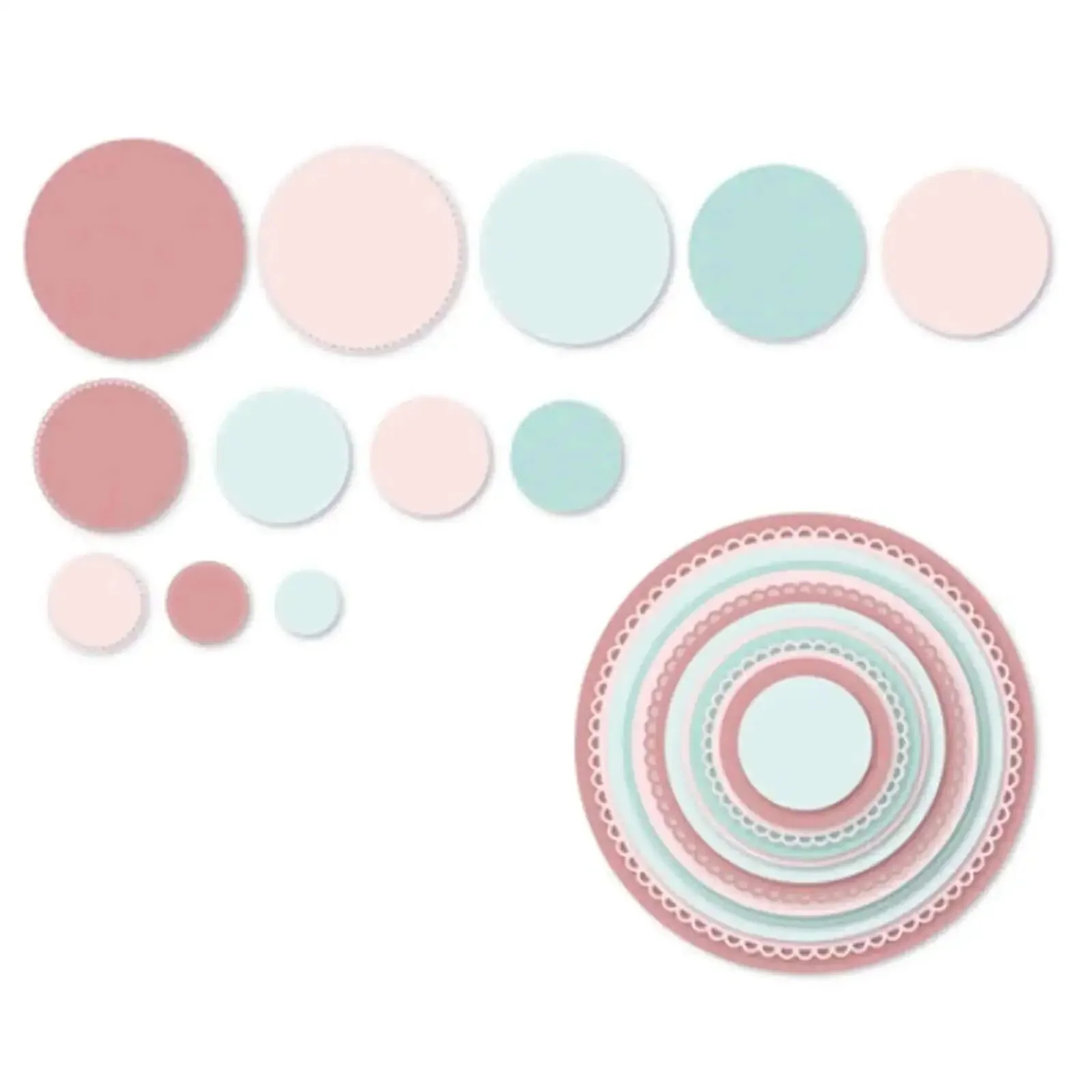 12pc Nesting Round Frame Die Cut Set for Cards and Scrapbooking, Lace Circle Tag Background Dies, Cutting Dies for DIY Embossing, Photo Frames, Gift Tags, Craft Stencils - Image 7