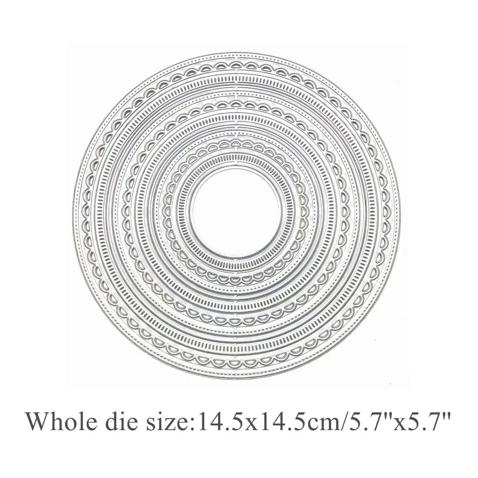 12pc Nesting Round Frame Die Cut Set for Cards and Scrapbooking, Lace Circle Tag Background Dies, Cutting Dies for DIY Embossing, Photo Frames, Gift Tags, Craft Stencils - Image 9