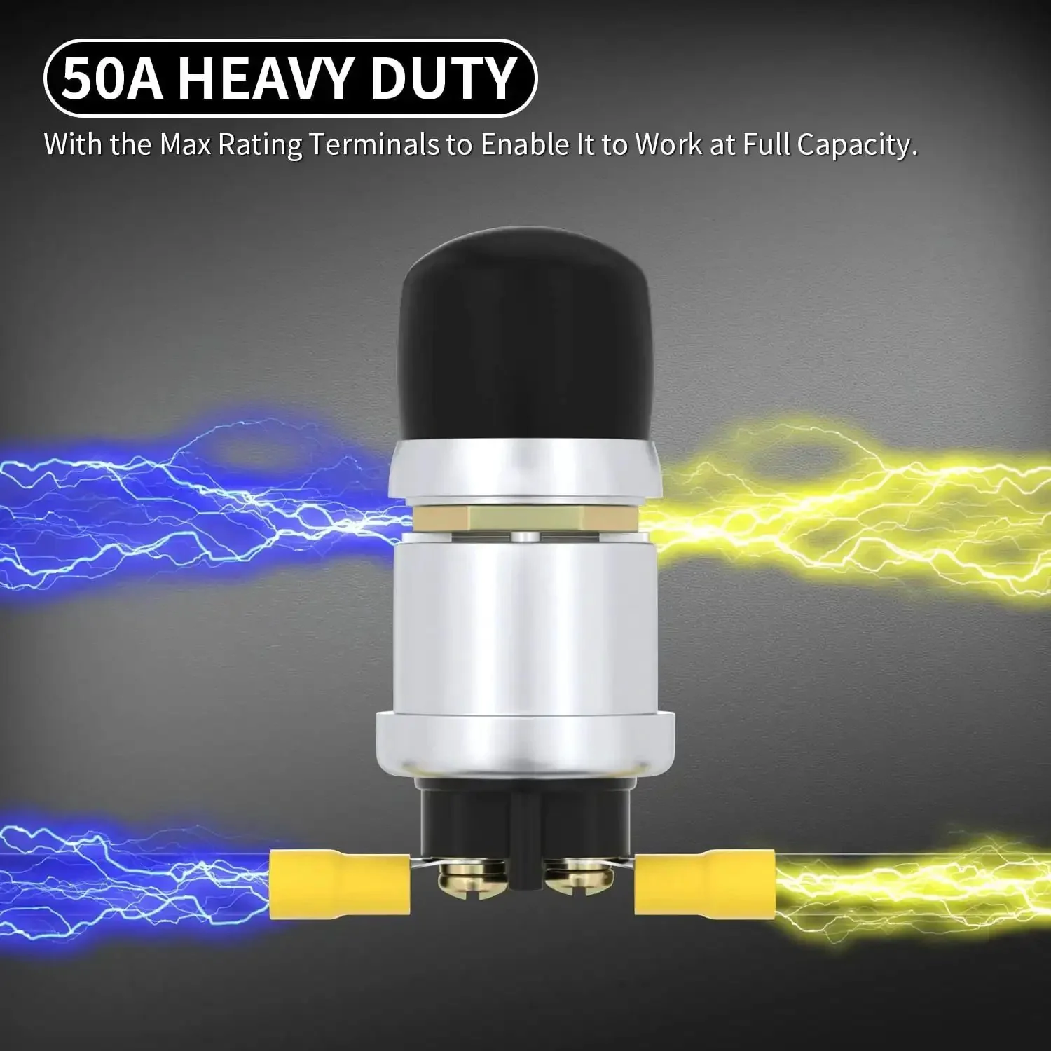 12V 24V Waterproof Kickstart Push Button Switch 50A Heavy Duty Momentary SPST With Neoprene Weatherproof Cover For Car Truck Boat Tractor ATV Marine Horn Engine Start Systems - Image 4