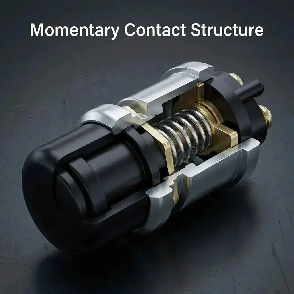 12V 50A Momentary Engine Start Push Button For Cars, Trucks, And Boats, Heavy Duty Ignition Switch With 16mm Panel Hole Fit, 28mm Button Diameter, Beefy Press Action, 12V 24V DC Compatible Up To 50A - Image 4