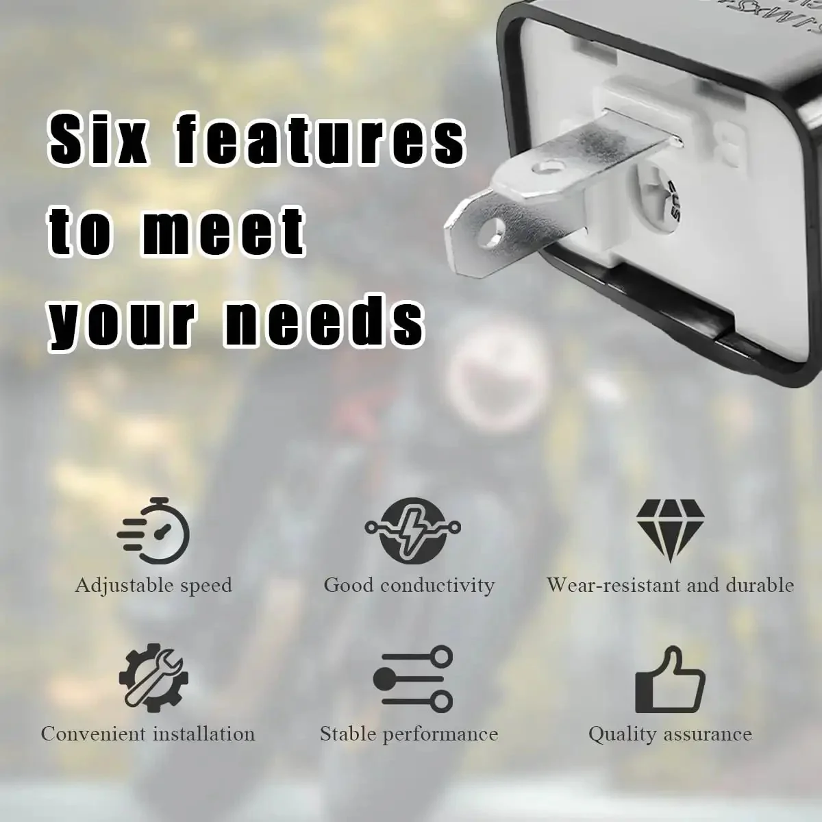 12V Adjustable LED Flasher Relay For Cars And Motorcycles, 2 Pin Hyper Flash Fix For Turn Signals, Electronic Relay Replacement For Hazard Lights, Eliminates Hyper Blink And Non Blink, Easy Install Black - Image 4