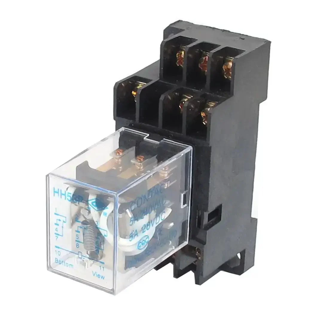 12V DC Coil 5A 3PDT Relay With Base Socket General Purpose Power Relay HH53P 11 Pin No Fuss Plug In For Control Circuits Reliable High Current Switching For 240VAC Or 28VDC Loads