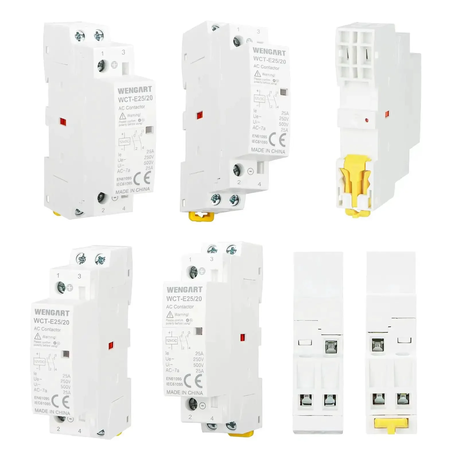 12V DC Coil Contactor 25 Amp 2 Pole Normally Open Noise Free Switch For RV, Solar And Smart Systems, 35mm DIN Rail Mount, Energy Saving DC Contactor WCT-E25 - Image 5