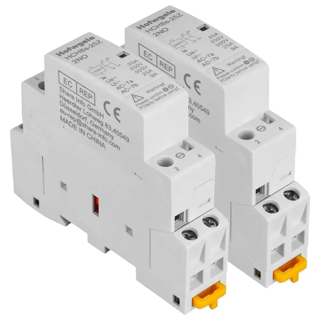 12V DC Contactor 25A 2 Pole With 2 NO Contacts DIN Rail Mount 35mm DIY Ready For Home Power Control 230V AC Switching 500V Ui 12V Coil Universal Household Circuit Control - Image 2