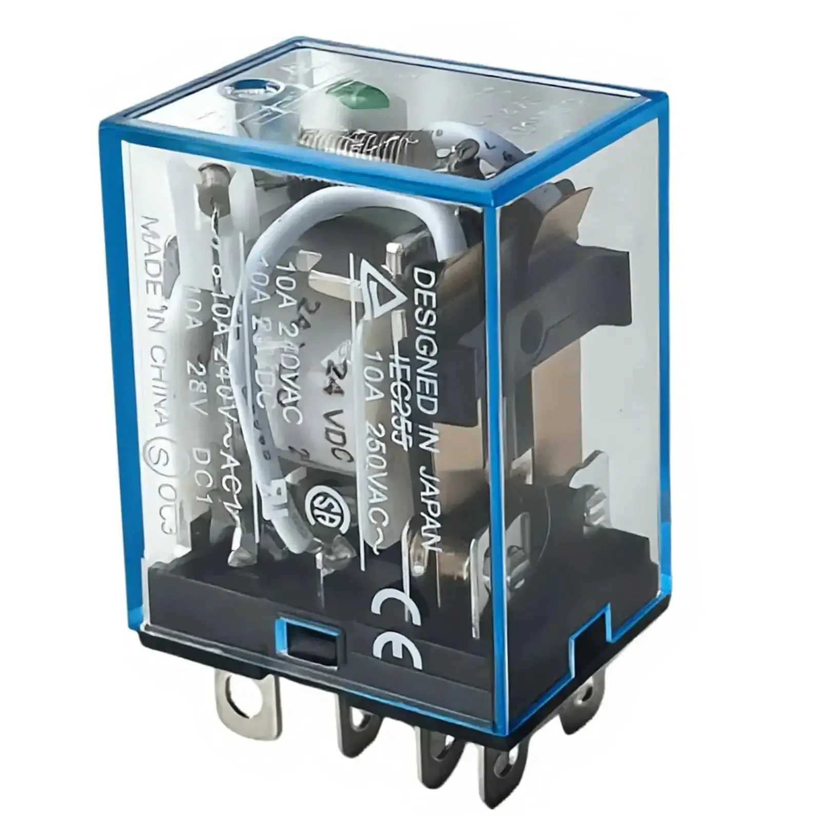 12V DC DPDT Power Relay With LED Indicator Beefy 10A At 250VAC Or 30VDC 8 Pin Plug In Base Form C Contacts Ice Cube Housing General Purpose Control Relay For Quick Diagnostics And Reliable Switching - Image 4