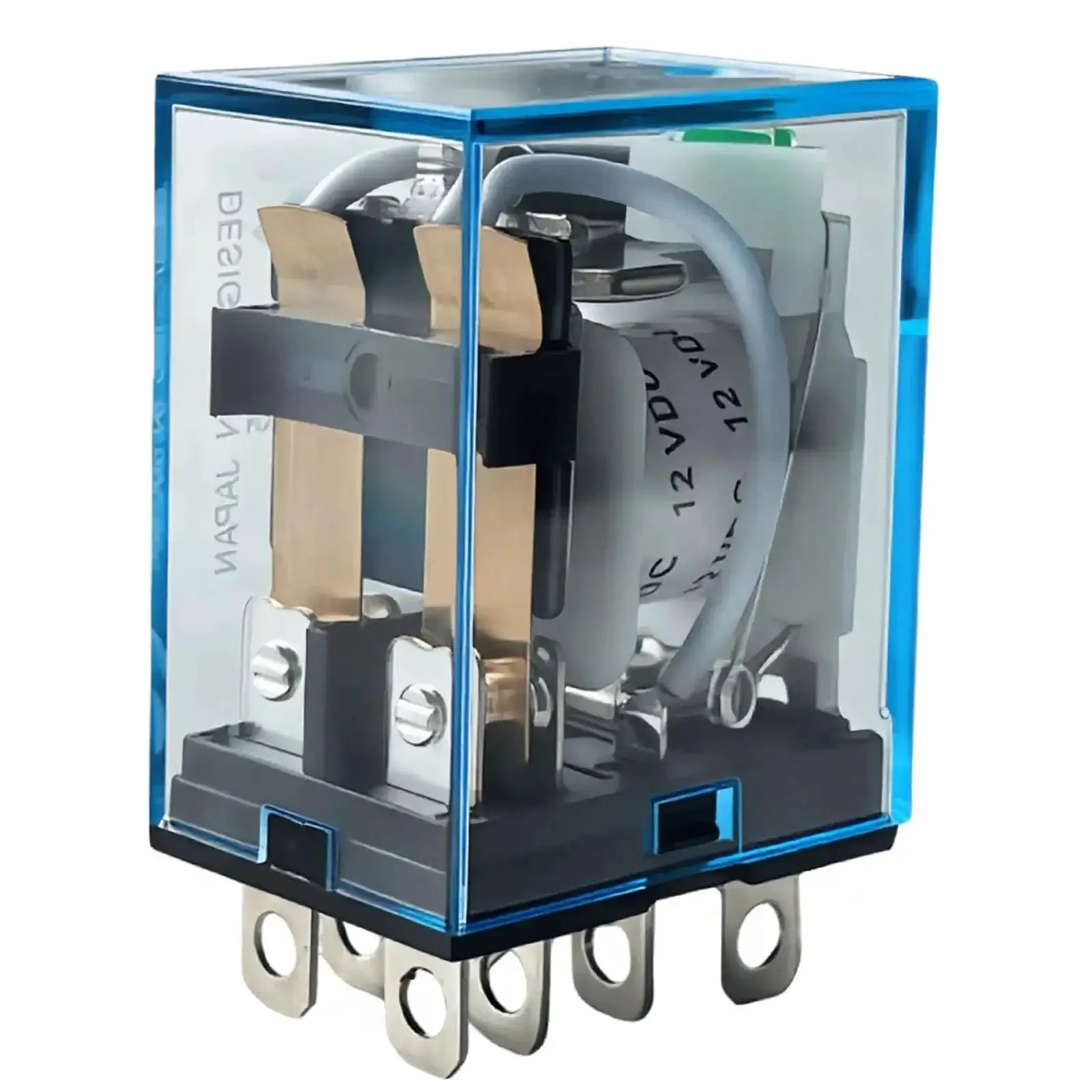 12V DC DPDT Power Relay With LED Indicator Beefy 10A At 250VAC Or 30VDC 8 Pin Plug In Base Form C Contacts Ice Cube Housing General Purpose Control Relay For Quick Diagnostics And Reliable Switching - Image 5