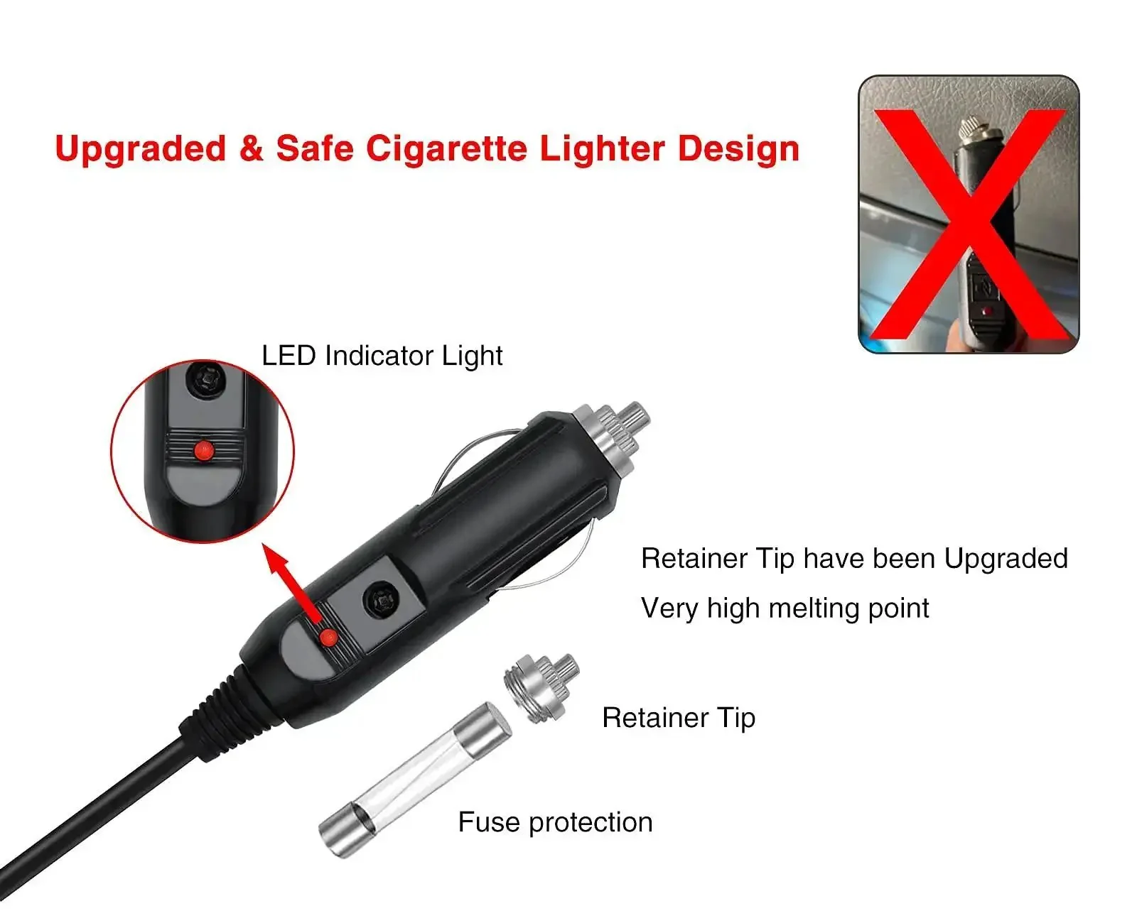 12V DC Power Cord For DreamStation CPAP BiPAP Car Charger Cable On The Go With Cigarette Lighter Six Point Five Ft Replacement Power Adapter For DreamStation 2 Auto CPAP Pro And Auto Models - Image 3