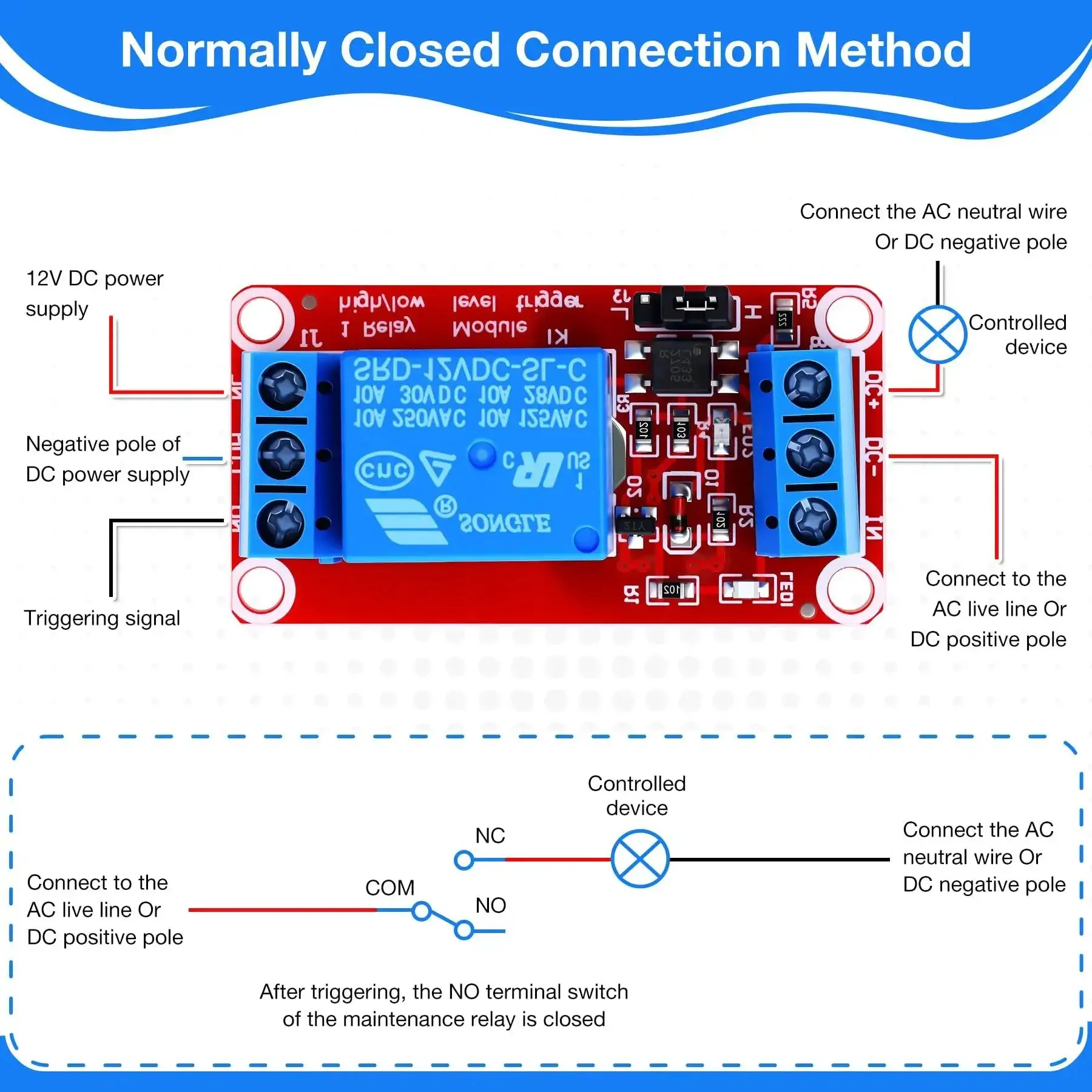 12V DC Relay Module With Optocoupler Isolation, One Channel, High Low Level Trigger, Handles 10A 250VAC or 10A 30VDC Loads, Arduino PLC Automotive Ready, Dual Protection, Easy Hookup for Pro DIY Automation Projects - Image 4