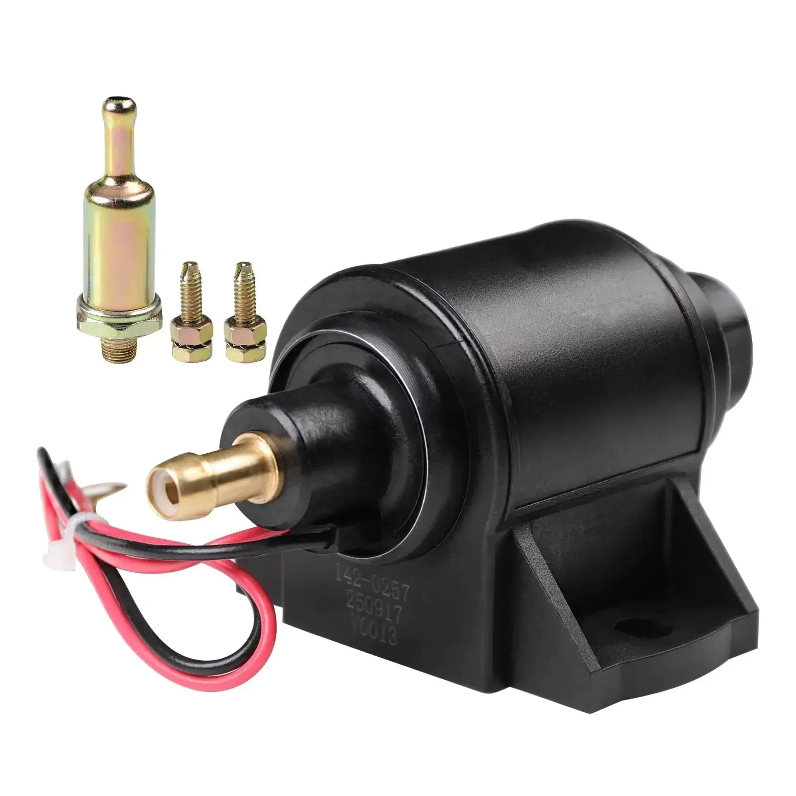 12V Electric Fuel Pump For Cars, Trucks, Boats And Generators, Delivers 2 To 3.5 PSI And 28 GPH Flow, Three Eighth Inch Inlet And Outlet, Compatible With Gasoline And Diesel Engines, Easy Install, Durable Marine And Auto Ready Fuel Transfer Pump