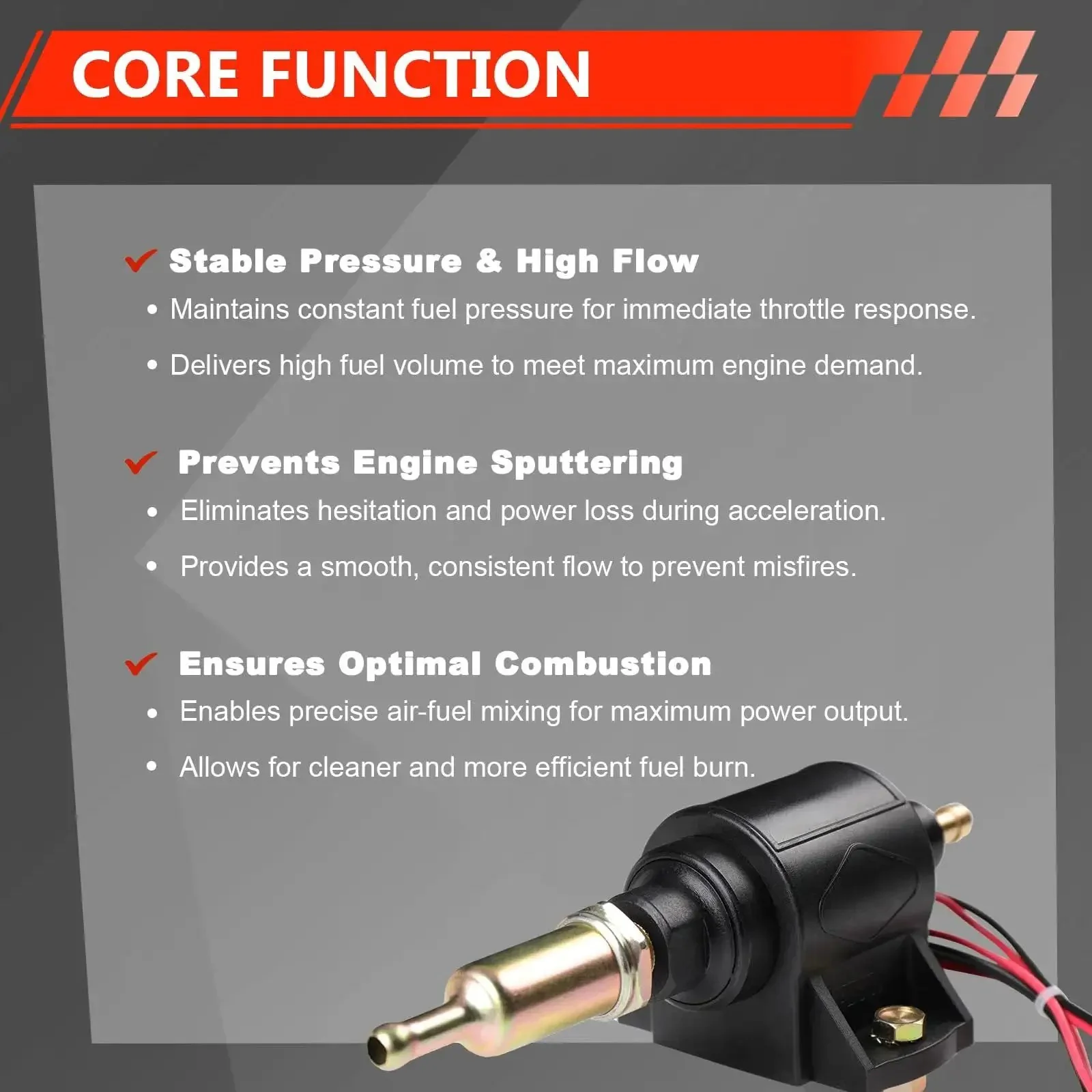 12V Electric Fuel Pump For Cars, Trucks, Boats And Generators, Delivers 2 To 3.5 PSI And 28 GPH Flow, Three Eighth Inch Inlet And Outlet, Compatible With Gasoline And Diesel Engines, Easy Install, Durable Marine And Auto Ready Fuel Transfer Pump - Image 4