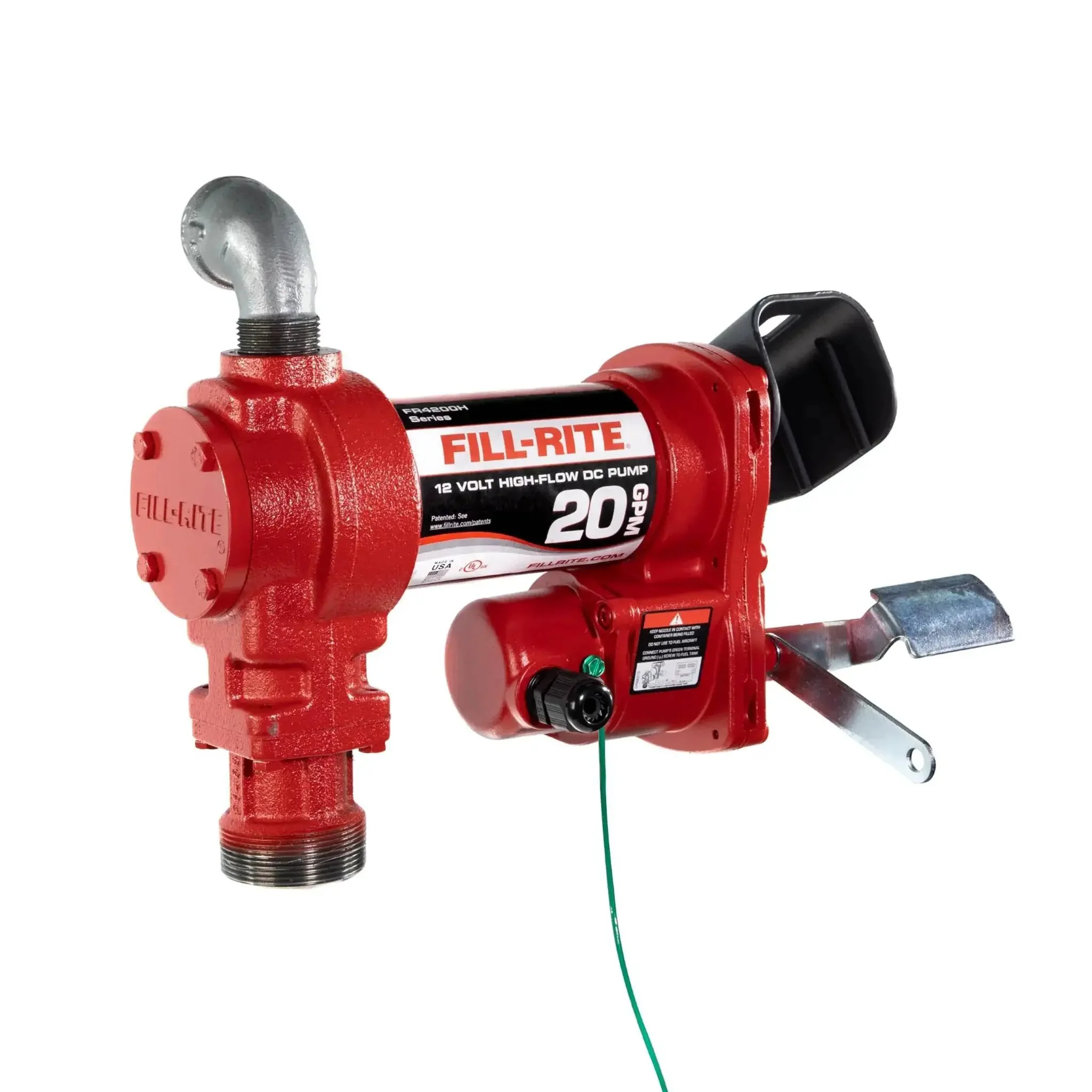 12V Fuel Transfer Pump 20 GPM Pump Only Durable Cast Iron Construction Handles Gasoline Diesel Kerosene Ethanol Methanol Biodiesel Blends Easy Installation With Removable Junction Box Rotates 180 Degrees Lifetime Warranty