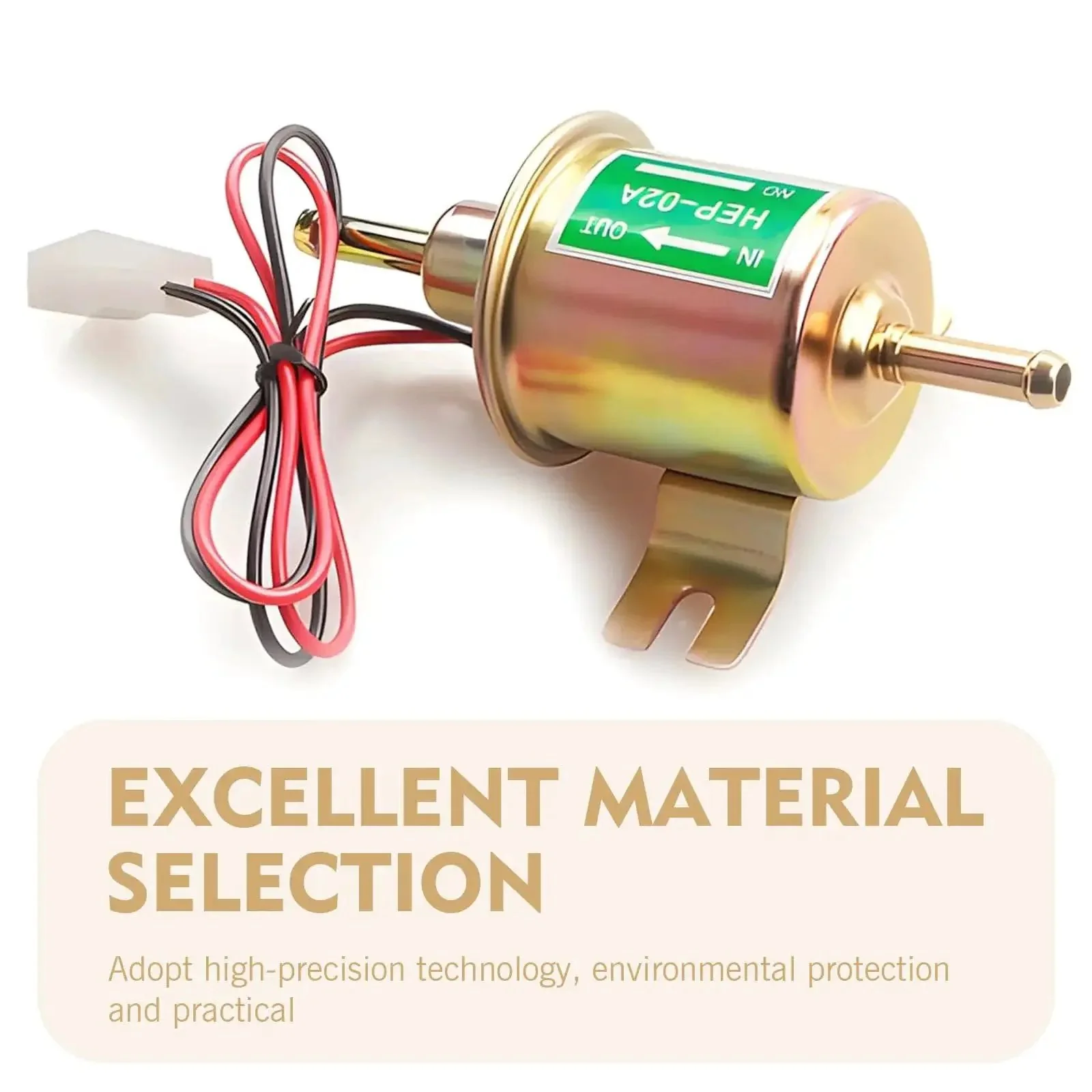 12V Inline Electric Fuel Pump Low Pressure For Cars Trucks Boats Carburetors Lawn Mowers And Generators Copper Clad Metal Build 3 To 5 PSI Output 80 To 100 LPH Flow Durable Mounting With Six Point Seven Centimeter Spacing And 0.8 Centimeter Inlet Outlet - Image 4