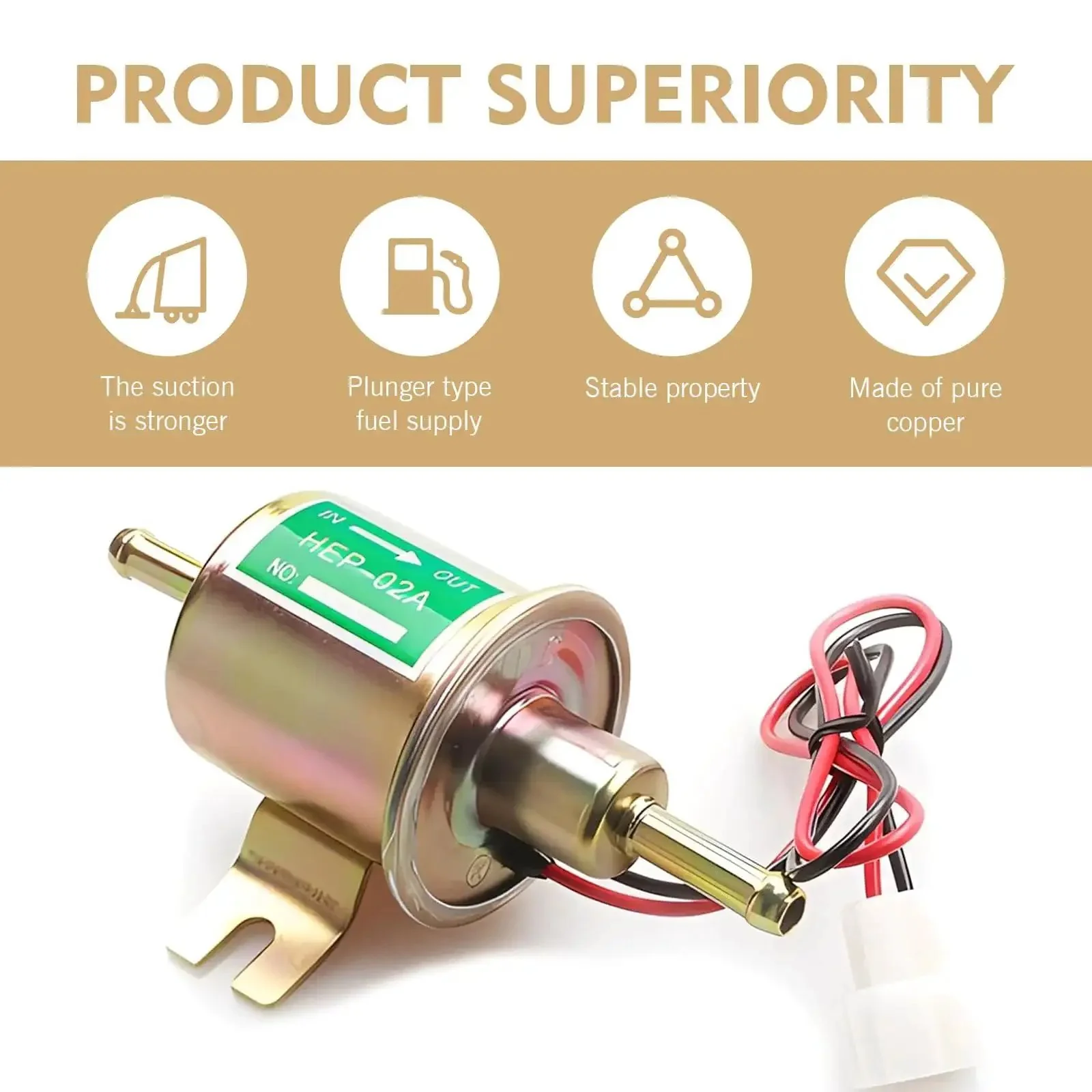 12V Inline Electric Fuel Pump Low Pressure For Cars Trucks Boats Carburetors Lawn Mowers And Generators Copper Clad Metal Build 3 To 5 PSI Output 80 To 100 LPH Flow Durable Mounting With Six Point Seven Centimeter Spacing And 0.8 Centimeter Inlet Outlet - Image 5