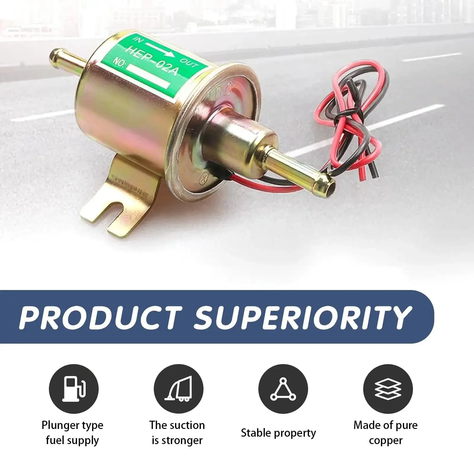 12V Inline Fuel Pump Beefy Low Pressure 3 To 5 Psi Copper Clad Body Model HEP 02A For Cars Trucks Boats Generators Lawnmowers Carburetors And Other 12 Volt Equipment - Image 5