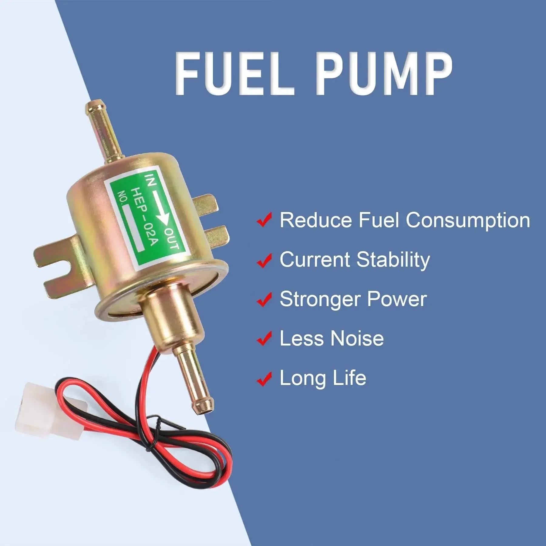 12V Low-Pressure Electric Fuel Pump Kit With Filter, 6.56 Ft 5/16 Inch ID Fuel Line, Durable Wiring For Carburetors, Lawn Mowers, Gas And Diesel Engines - Plug-N-Play Installation For Universal Transfer Pump - Image 4