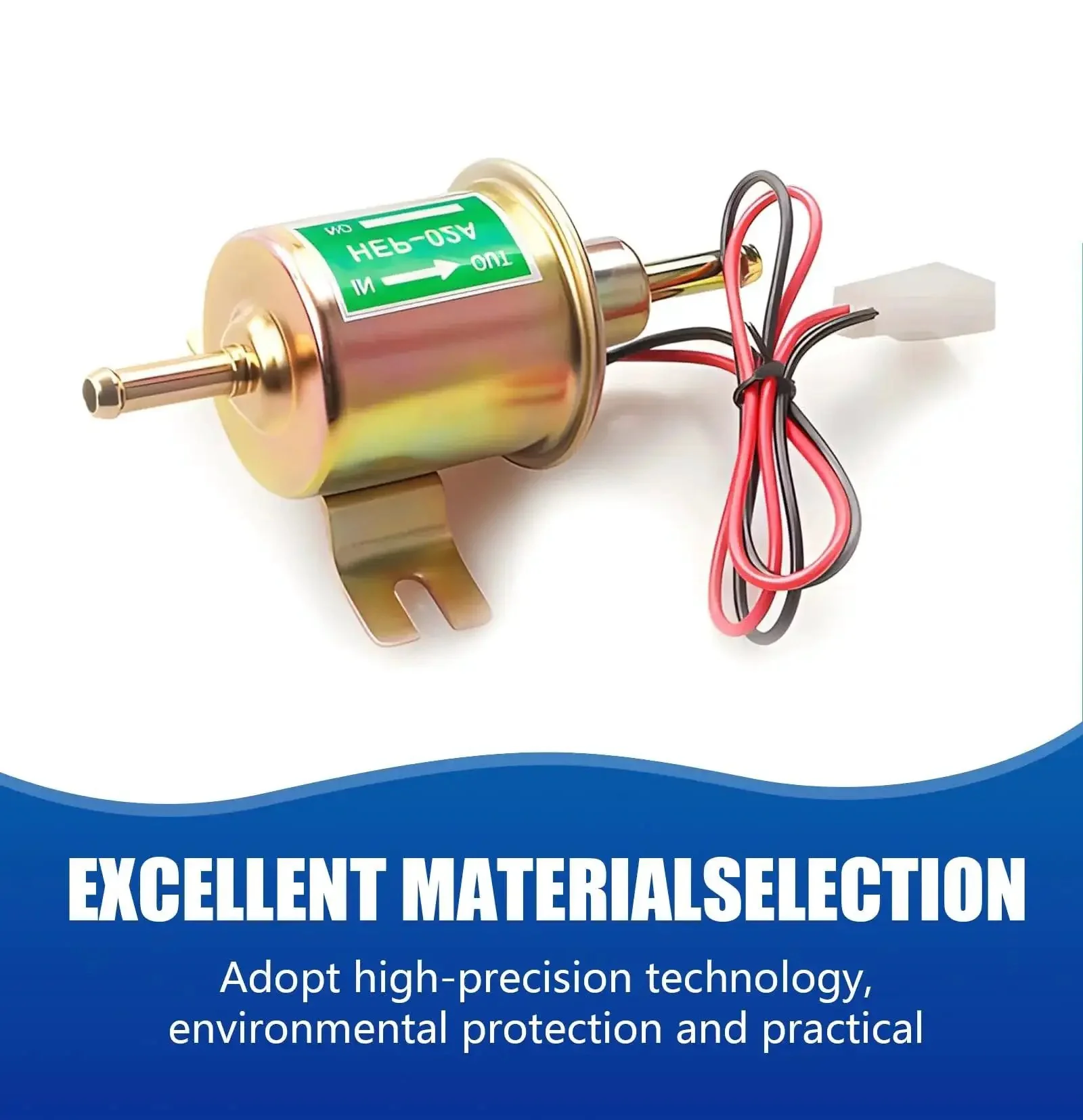 12V Low Pressure Electric Fuel Pump Replacement For Cars And Motorcycles Plunger Type Oil Pump Universal Fit Transfer Pump With Gold Aluminum Body Plug And Play Design High Efficiency Oil And Fuel Delivery For Smooth Starts And Reliable Performance - Image 4