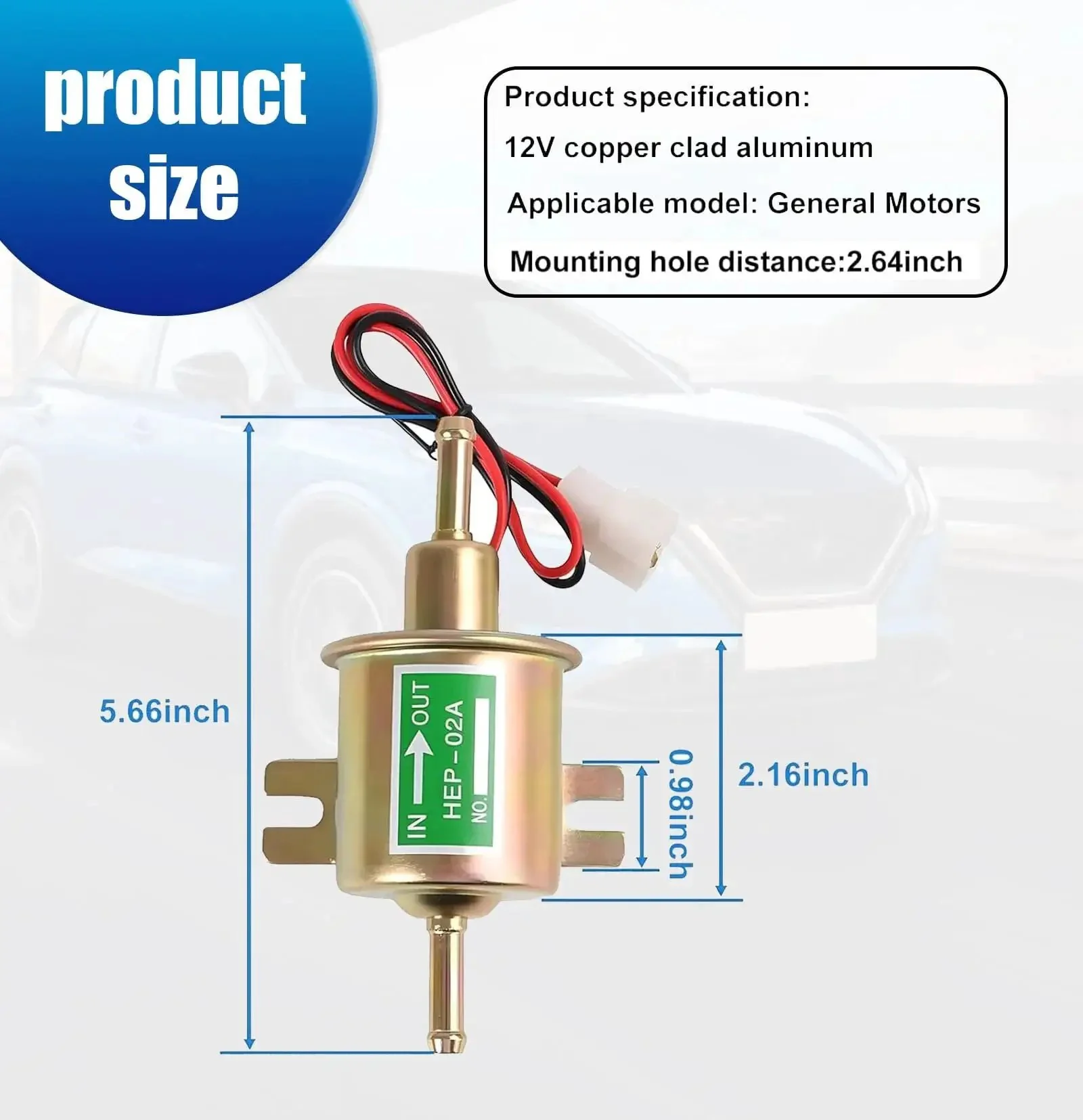 12V Low Pressure Electric Fuel Pump Replacement For Cars And Motorcycles Plunger Type Oil Pump Universal Fit Transfer Pump With Gold Aluminum Body Plug And Play Design High Efficiency Oil And Fuel Delivery For Smooth Starts And Reliable Performance - Image 6