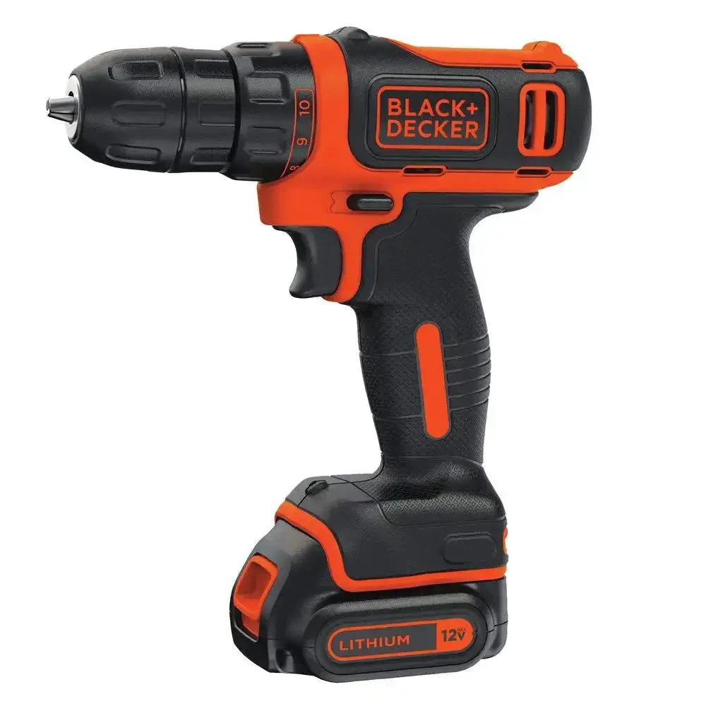 12V Max Drill And Home Tool Kit 60 Piece Set With Compact Lithium Ion Drill Driver LED Work Light Mid Handle Comfort Long Lasting Battery Value Over 125 Dollars Ideal For DIY Projects And Quick Home Repairs - Image 6