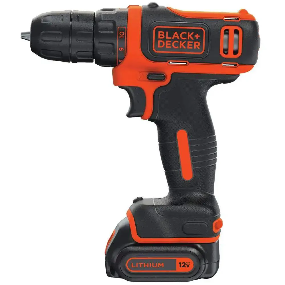 12V Max Drill And Home Tool Kit 60 Piece Set With Compact Lithium Ion Drill Driver LED Work Light Mid Handle Comfort Long Lasting Battery Value Over 125 Dollars Ideal For DIY Projects And Quick Home Repairs - Image 7