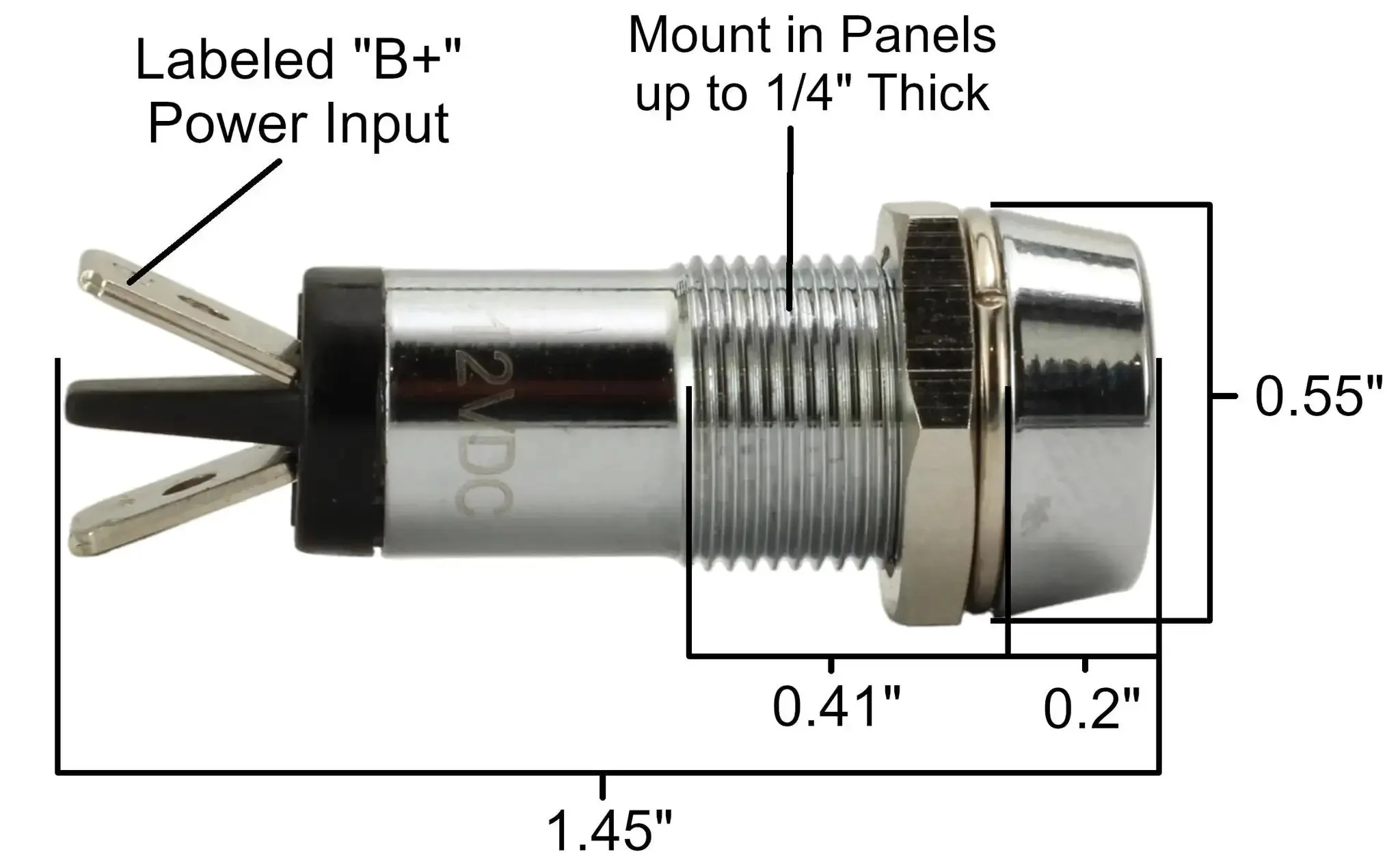 12V Red LED Automotive Indicator Light Kit With Terminals 2 Pack Panel Mount Ready For One Quarter Inch Thick Panels Includes Four Quick Connect Spade Terminals Chrome Housing For A Slick Ride - Image 3