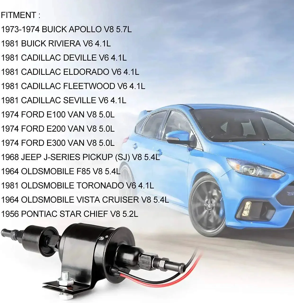 12V Universal Electric Fuel Pump With 5 To 9 PSI Output And 30 GPH Flow For Gasoline And Diesel Transfer Five Sixteenth Inch Inlet And Outlet, Ideal For Carburetor Engines, Not Suitable For E85 Ethanol Methanol Or Race Fuel, Black - Image 6