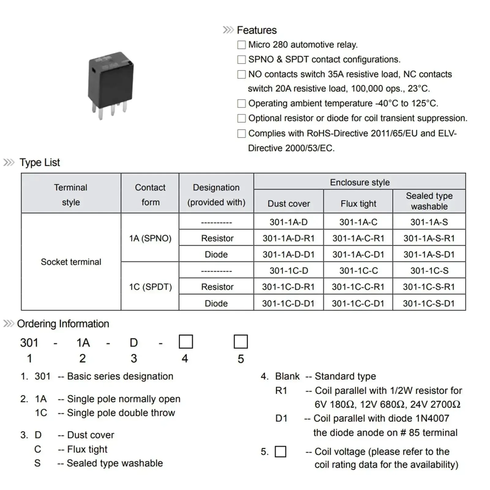 12VDC 35A SPDT Automotive Relay with 5 Pins for General Power Use ISO 280 Footprint Tough Low Cost Wide Operating Temp Range Minus 40C to 125C Perfect for DIY Builds and Auto Wiring - Image 3
