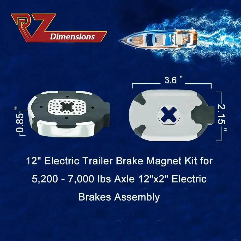 12x2 Inch Electric Trailer Brake Magnet Kit For 5200 To 7000 Lbs Dexter Type Replacement With Retainer Clips And Coil Springs Easy Install Spindle Brake Parts - Image 9