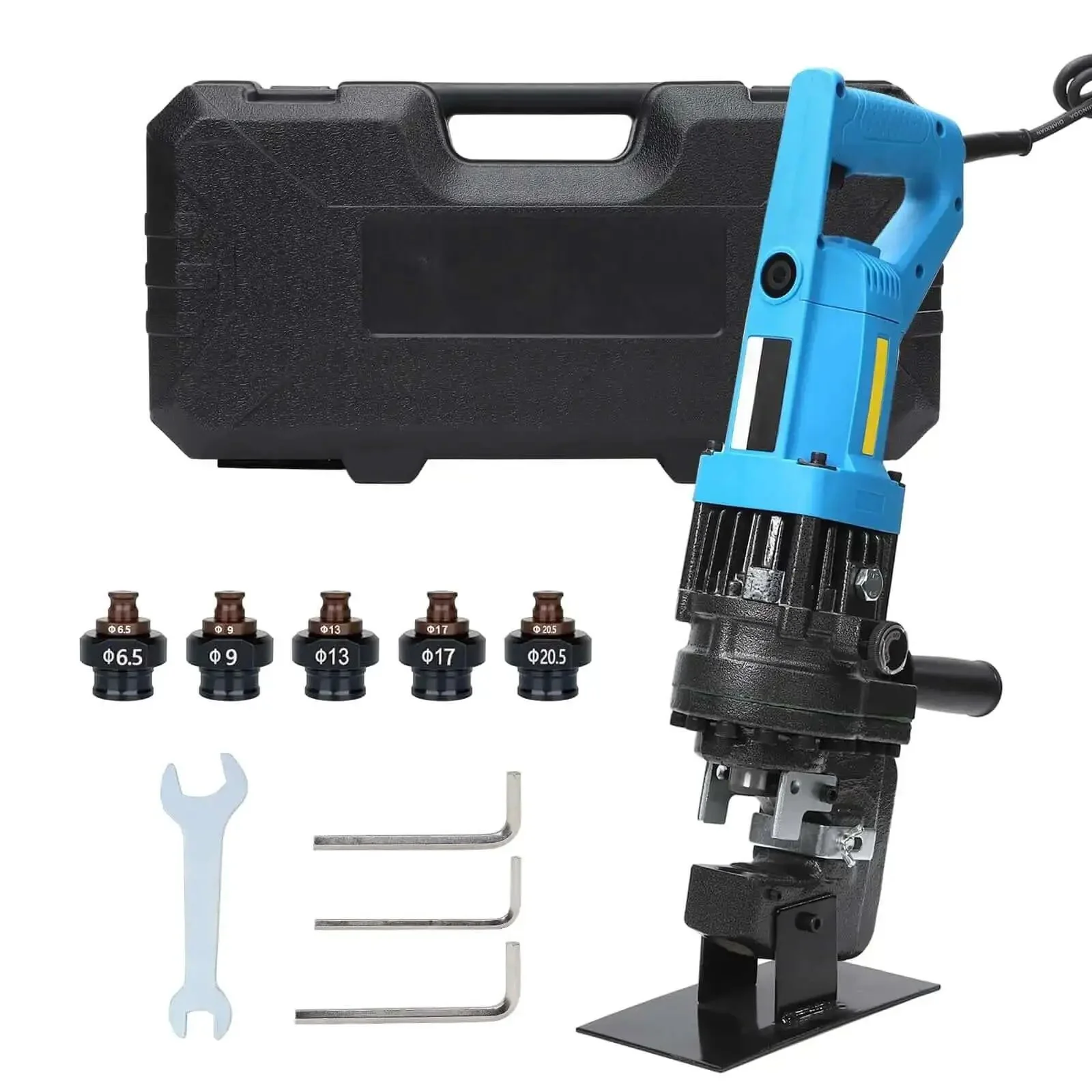 1300W Electric Hydraulic Hole Puncher For Metal And Steel Plates 110V 50Hz 10T Output Punch Tool Heavy Duty Beefy Workhorse Punching Machine For Iron Copper Aluminum Plate Work