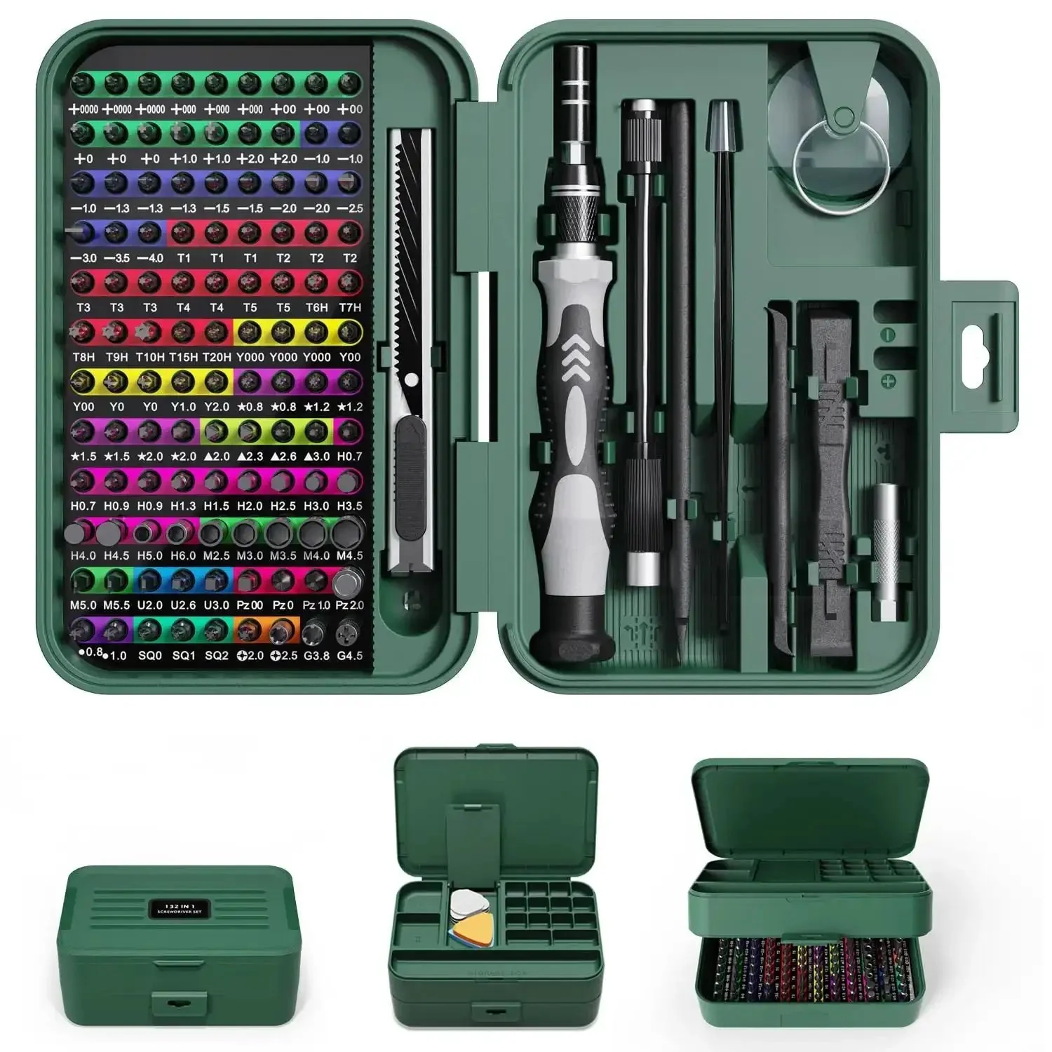132 In 1 Mini Precision Screwdriver Set With Color Coded Bits Magnetic Tool Kit Built In Magnetizer Storage Case 108 Bits For IPhone Mac IPad Tablets For Quick Repairs On Phones And Tablets With A Durable Storage Box