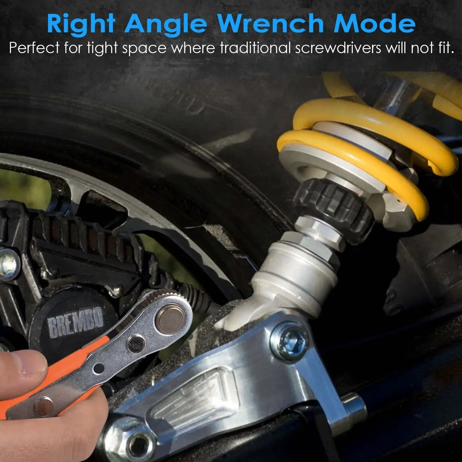 133In1 Mini Ratchet Wrench Screwdriver Bit Set With Quarter Inch Hex Shank Magnetic Bit Holder And 90 Degree Drive Handle Includes Phillips Pozidriv Hex Torx Slotted And Square Bits For Tight Spots - Image 2