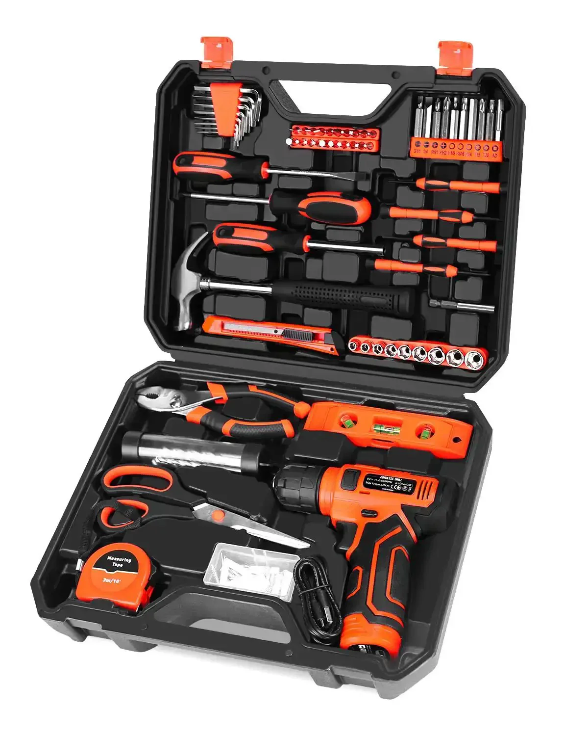 139 Piece Tool Set With 8V Cordless Drill Driver In Sturdy Toolbox Case Must Have Home Repair Kit For DIY Projects Handyman Ready General Household Tools For Quick Fixes And Projects - Image 2