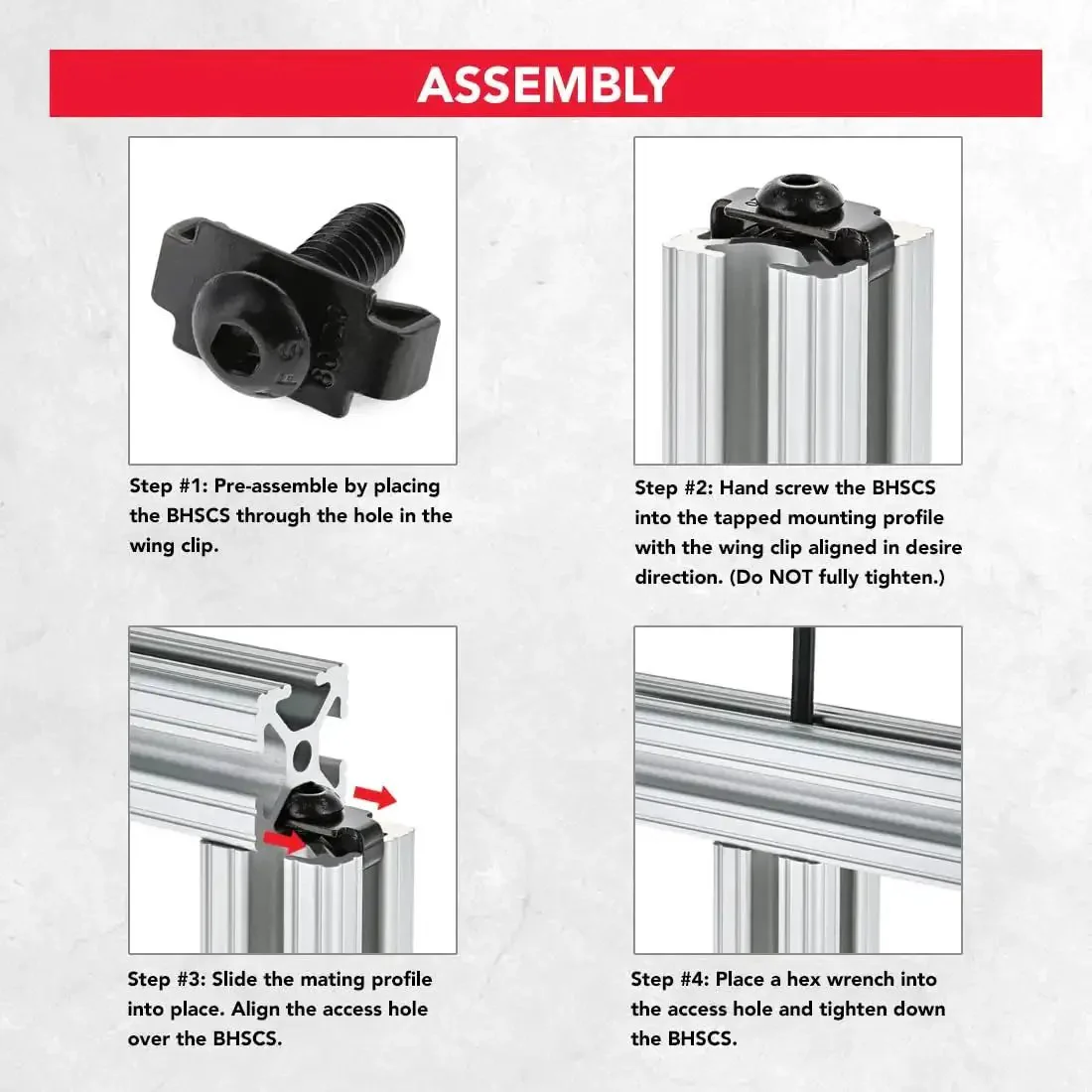 1/4-20 End Fastener And Screw Hardware Combo For Aluminum Extrusion T Slot 90 Degree Joint Connector Kit With Button Head Bolt And Double Wing Clip Hidden Mounting Hardware 15 Pack - Image 6
