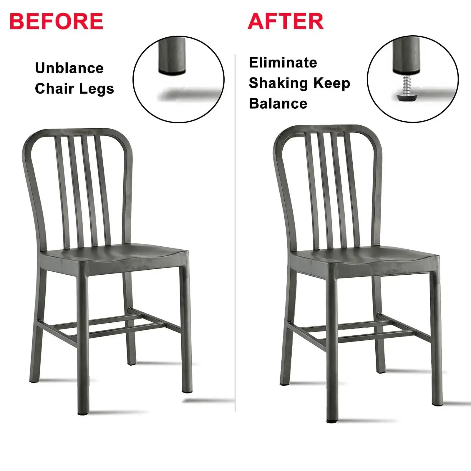 1/4-20 UNC Thread Adjustable Furniture Levelers And Table Feet, Screw-In Foot Glides For Leveling Tables, Chairs, And All Furniture Legs, 16 Pcs, Durable Easy-Install Pack For Home, Shop, And Garage Use - Image 5