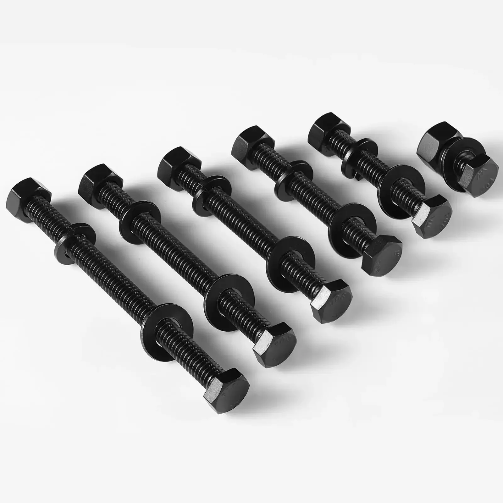 1/4-20 X 6 Inch Hex Head Bolts Kit With Nuts, Flat And Lock Washers, Fully Threaded Black Zinc Plated 304 Stainless Steel 18-8 Set For Heavy Duty Fastening, Furniture, Metalworking And DIY Projects 8 Sets - Image 4