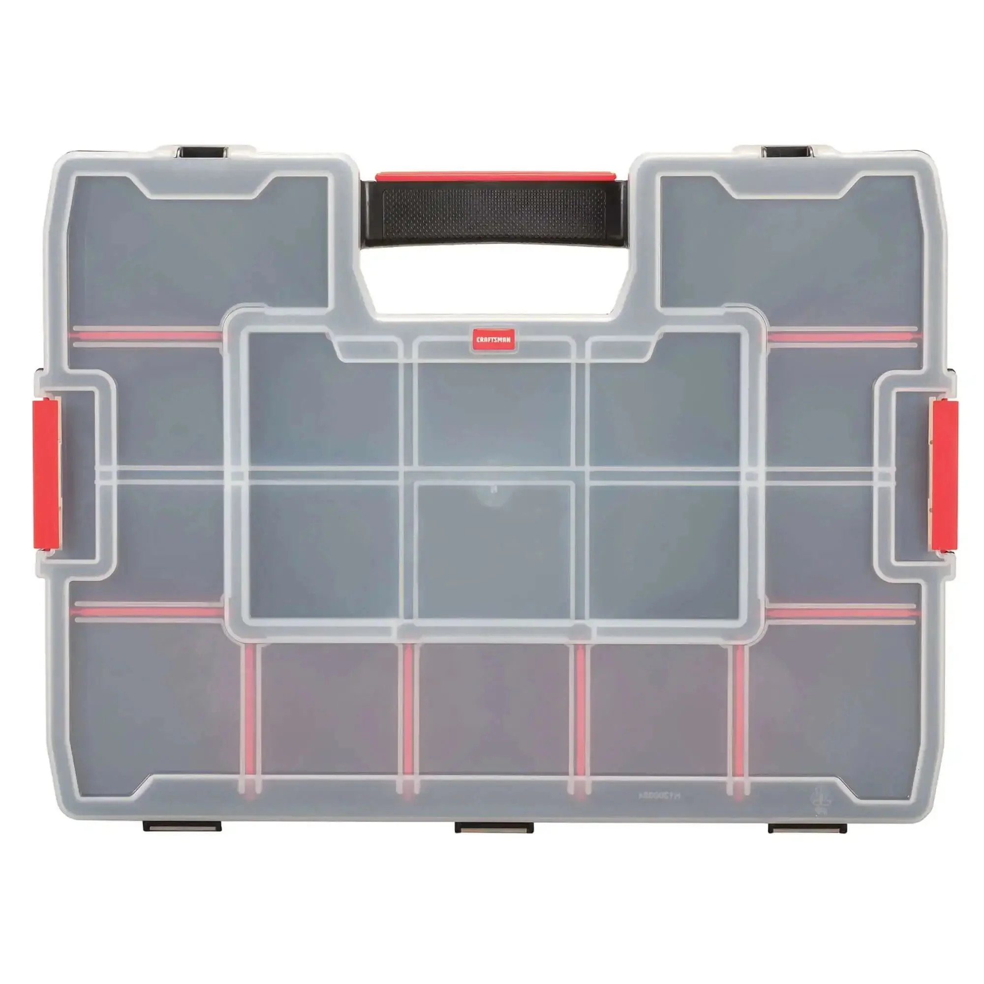 14 Compartment Storage Organizer With Removable Dividers For Customizable Small Parts And Tools Stackable With Side Latches And Interlocking Lid For Secure Transit Keeping Gear Neat Accessible And Grab And Go