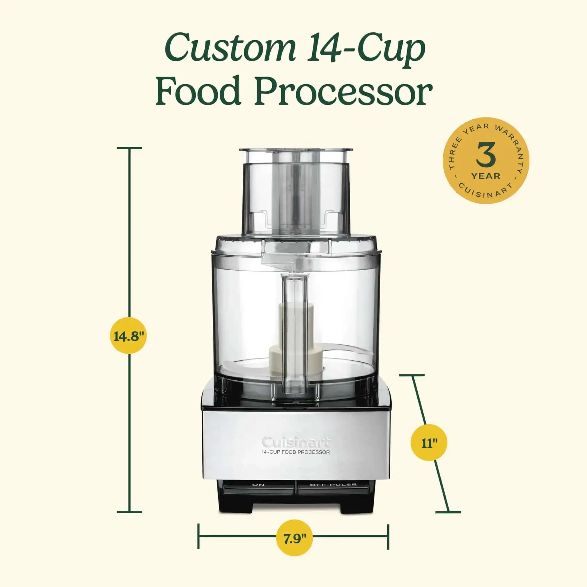 14 Cup Food Processor With 720 Watt Motor A Versatile Kitchen Powerhouse For Chopping Dicing Shredding Pureeing And Kneading Dough Stainless Steel Blades Great For Hummus Salsa Guacamole And More - Image 2