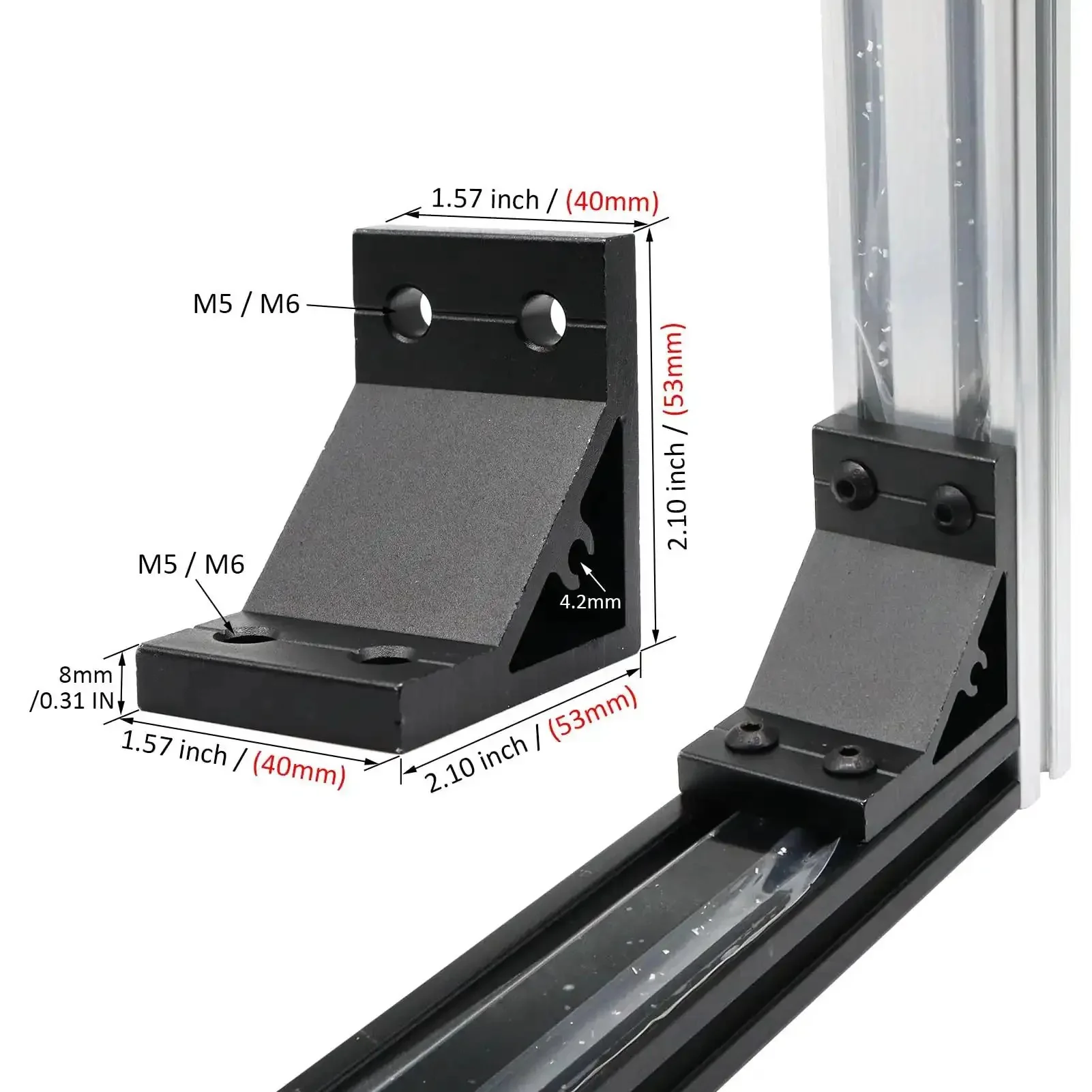 14 Pack 2040 Aluminum Extrusion Corner Brackets 90 Degree Right Angle L Connectors With T Slot Nuts And Bolts For 2040 20 40 Extruded Aluminum Profile Build Kit - Image 6