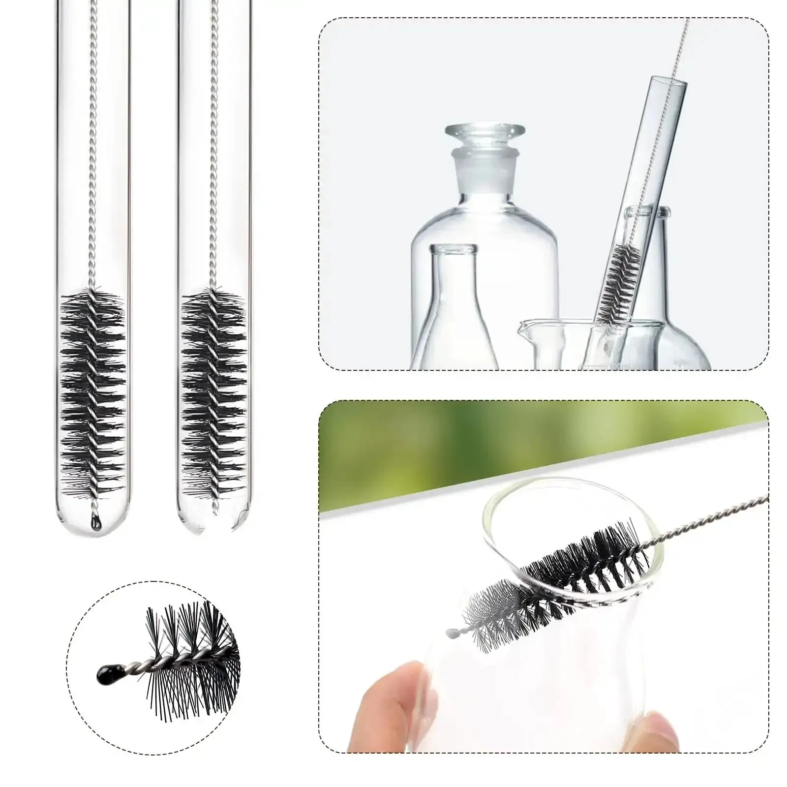 14 Piece Coffee Grinder And Espresso Machine Cleaning Brush Set With Stainless Steel Straw Brushes Long Grip Handle Brush With Spoon Short Cleaning Tool And Coffee Art Stencils Pen For Home Barista Kitchen And Commercial Use - Image 4