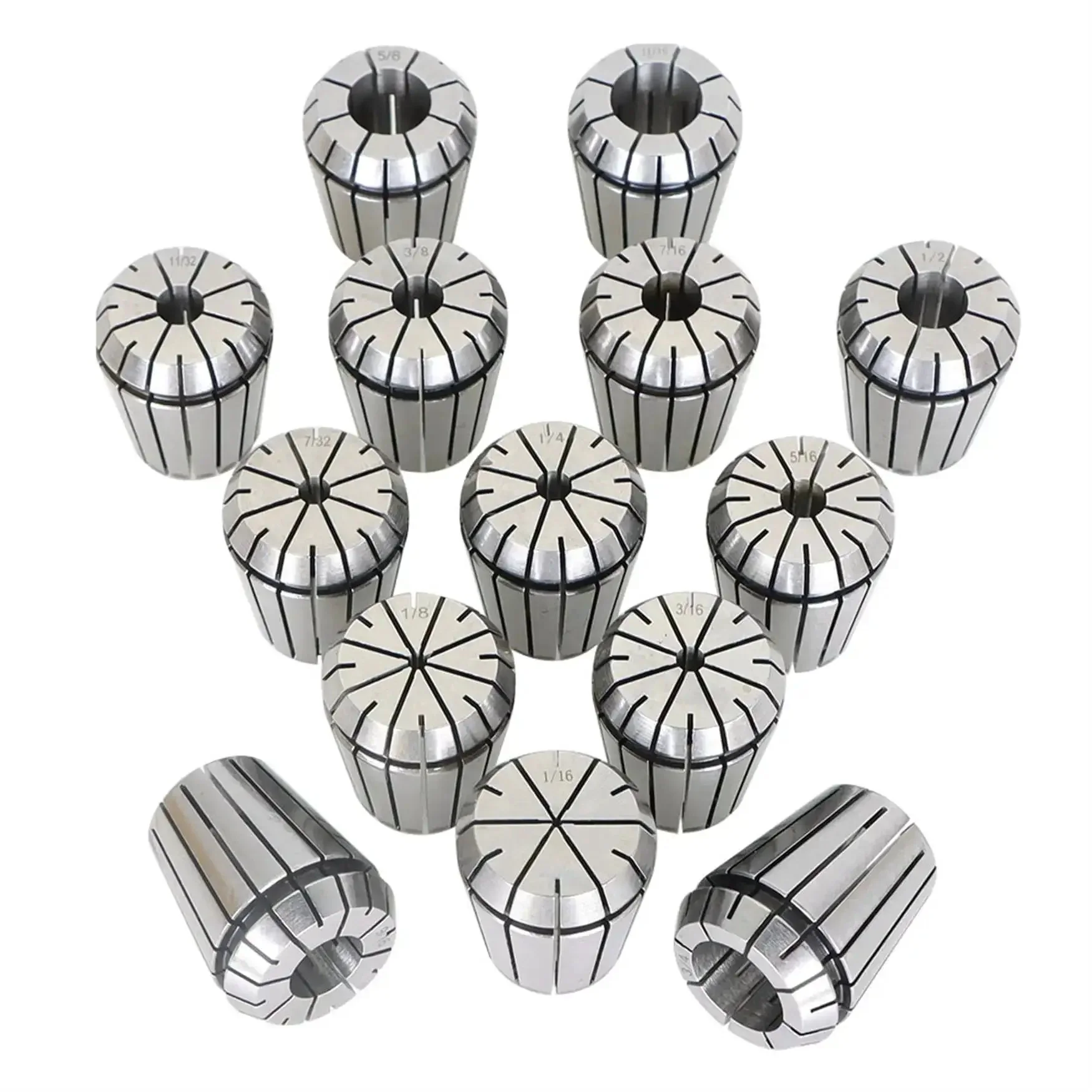 14 Piece ER32 Steel Spring Collet Set One Sixteenth Inch Through Three Quarters Inch For CNC Milling Chuck And Lathe Tool Holder Quick Clamp Durable High Precision Machining Accessory - Image 7