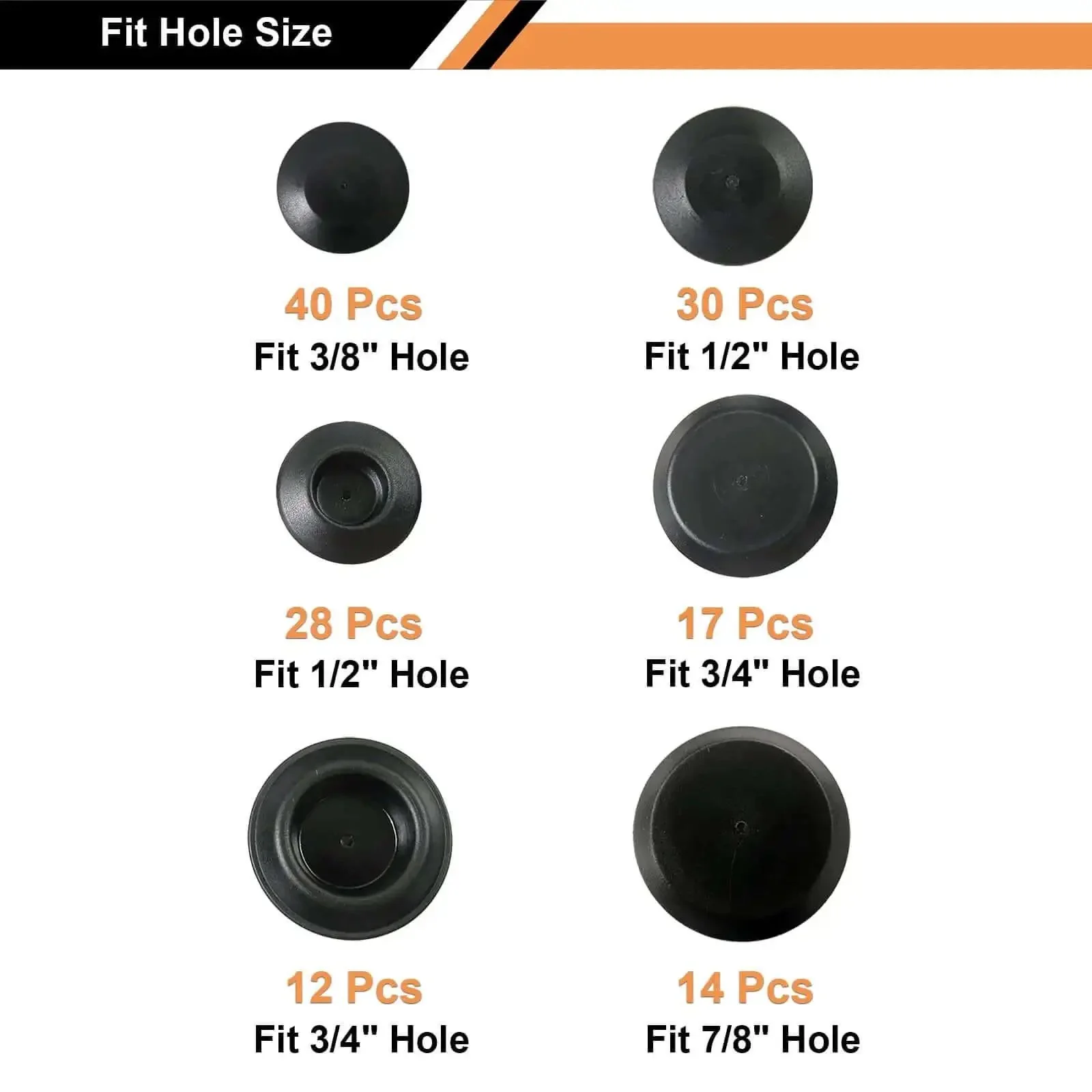 141 Piece Auto Body Black Plastic Hole Plugs Kit Pro Grade With Flush Mount And Button Style Assortment For Sheet Metal Fits Holes One Half, Three Quarter, Three Eighth, Seven Eighth Inch Durable Easy Install Great For Repairs And Custom Panels - Image 9