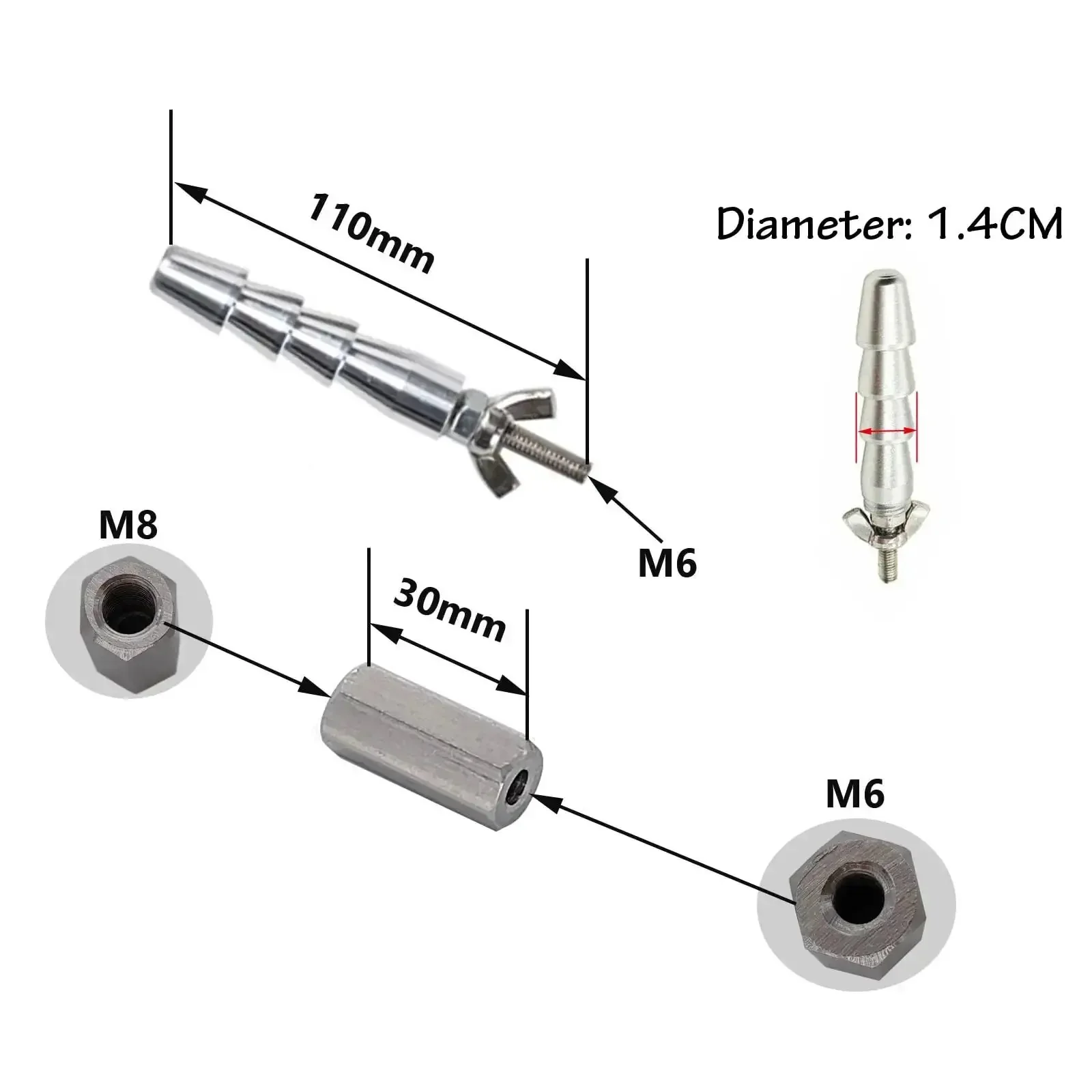 14mm End Connector With M8 Thread Stainless Steel Pro Grade DIY Design For Reciprocating Linear Actuators Industrial Use Easy Install Lightweight 58g Silver End Connector For DIYers And Builders - Image 3