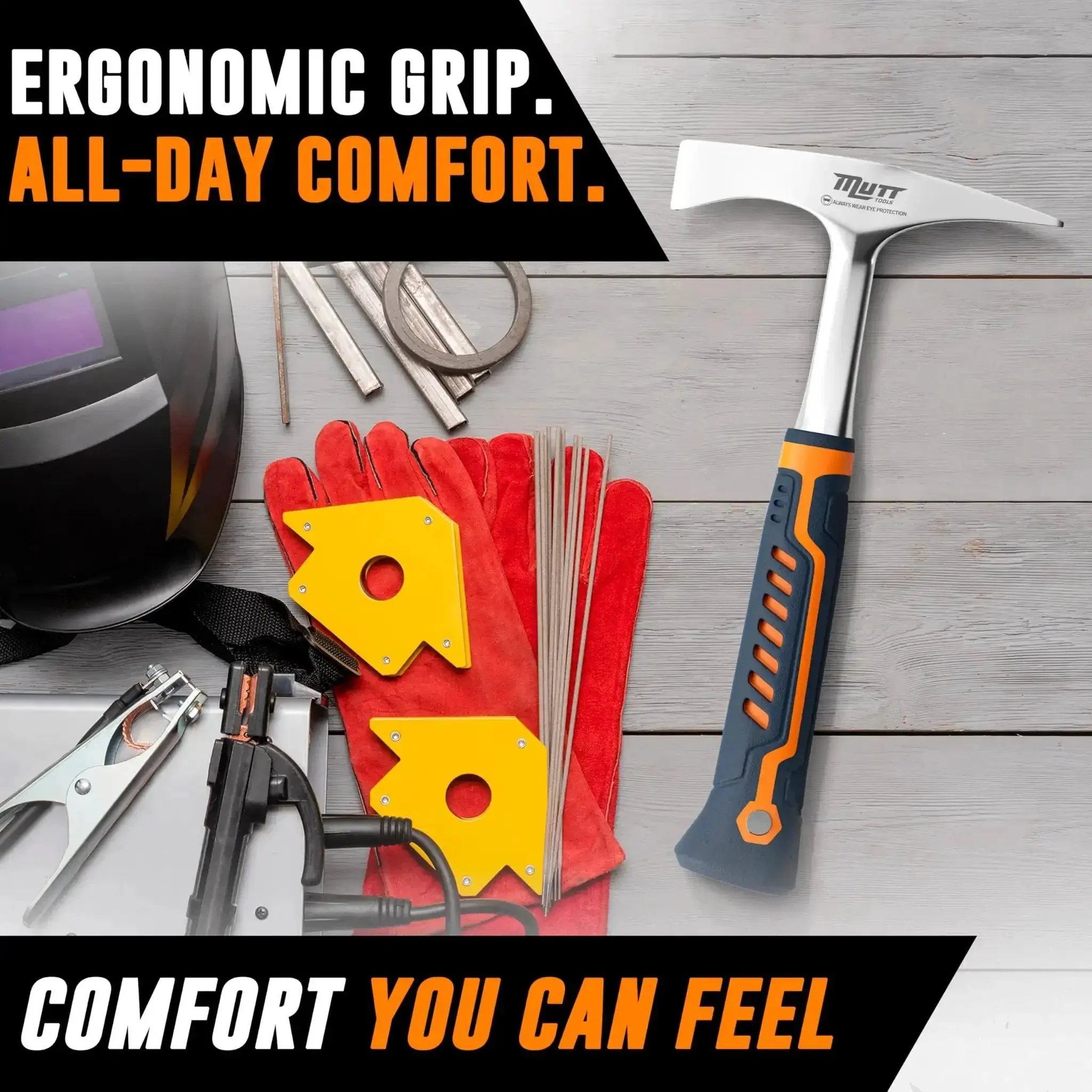 14oz Forged Steel Welding Chipping Hammer For Pros With Dual Ended Pointed And Flat Ends Heavy Duty Slag Removal Tool For Post Weld Cleanup And Metal Work Built For Daily Shop Use - Image 5