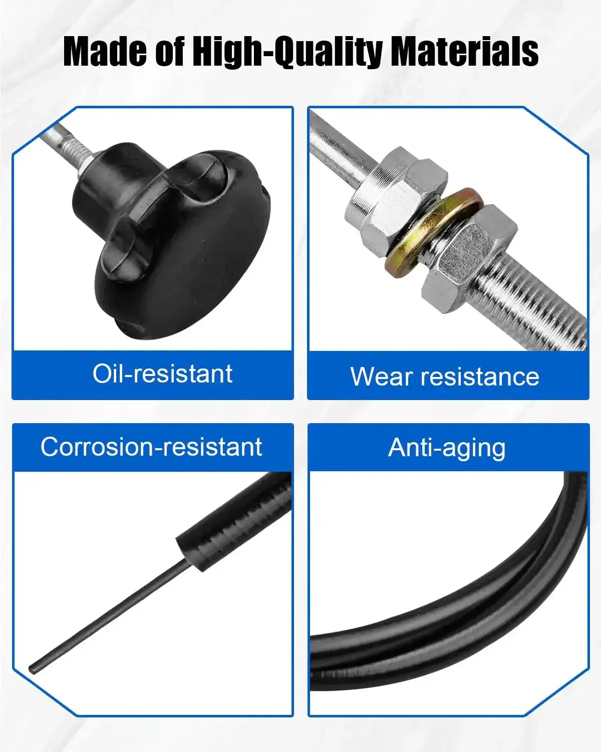 15 Ft PTO Control Cable With 2 Inch Black Knob For Dump Trucks And Heavy Equipment Replacement 55199 Universal Fit Built To Last Durable And Tough As Nails Easy Push Pull Operation - Image 5