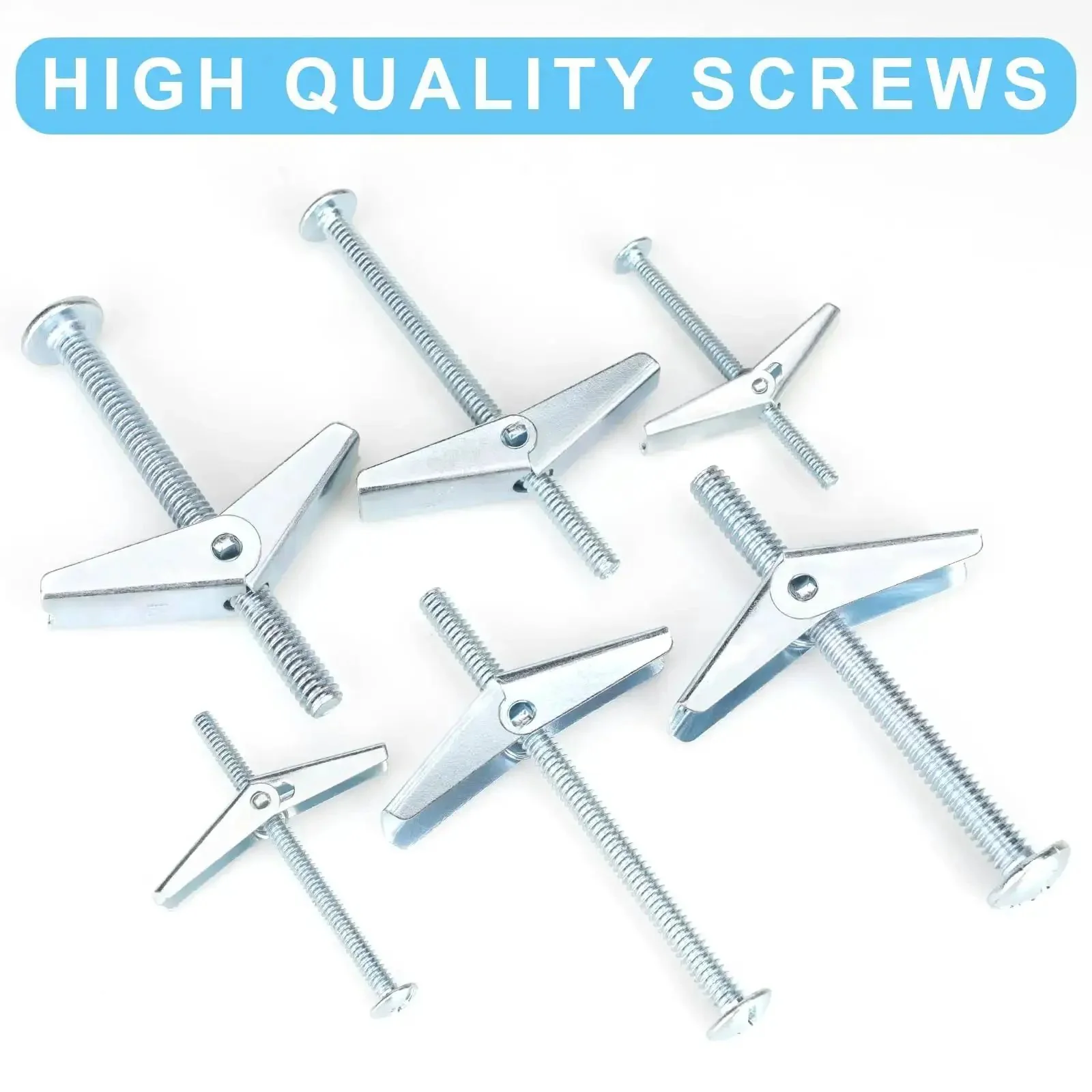 15 Pcs One Quarter Inch Heavy Duty Drywall Anchors And Screws Toggle Bolts Wing Nuts Hollow Wall Anchors Assortment Kit For Hanging Lamps And Heavy Items In Home Renovation Projects - Image 4