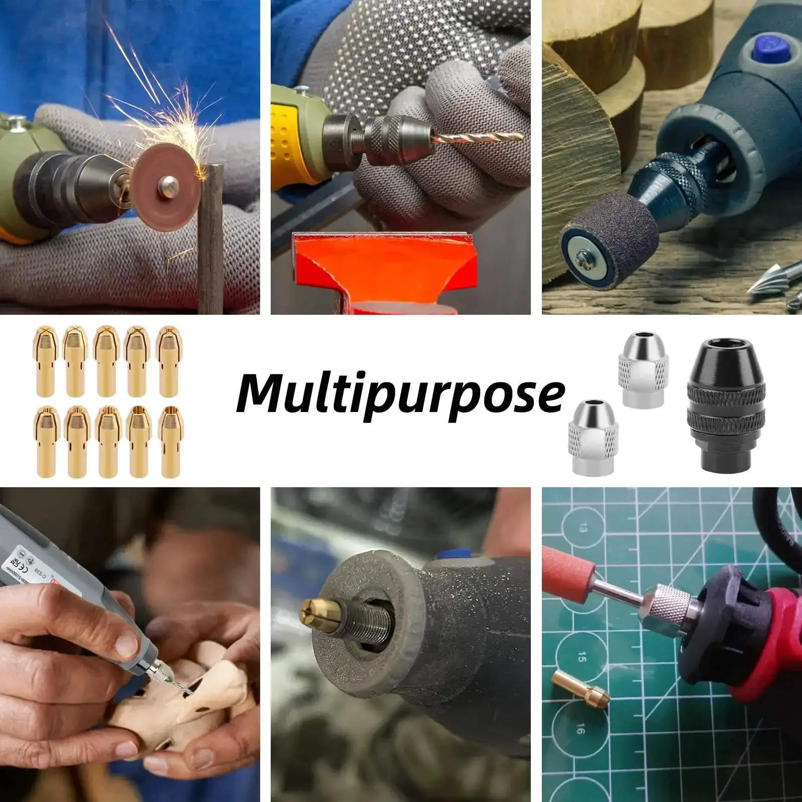 15 Piece Drill Chuck Collet Set For Rotary Tools With No Fuss Quick Change Brass Nut 0.5mm To 3.2mm Collets Replacement Accessory Compatible With Popular Models Like 3000 4000 7700 8200 - Image 2