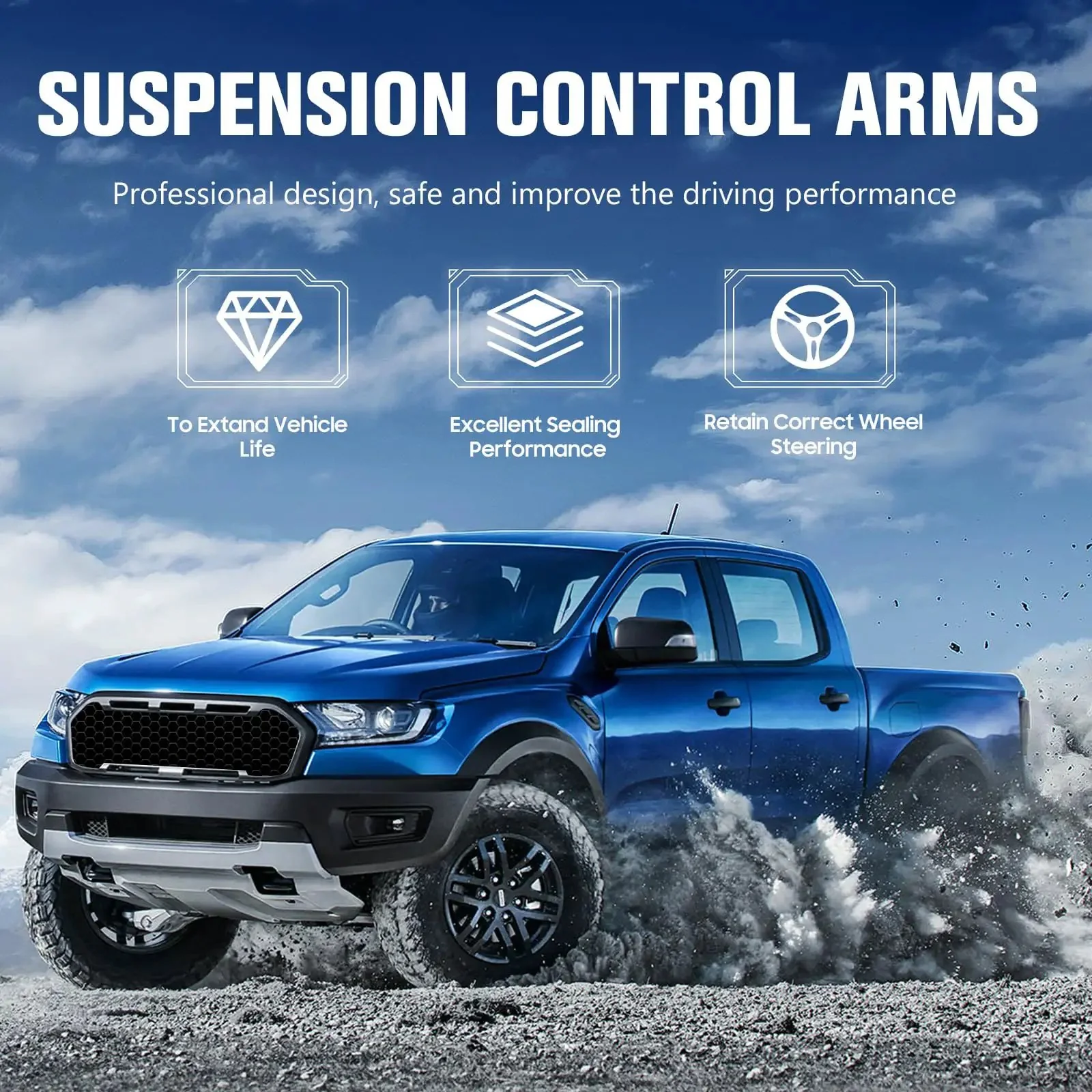 15 Piece Front Upper Control Arms Suspension Kit For 4WD Trucks Fits 1995 1996 1997 1998 1999 Chevy GMC K1500 Suburban Tahoe 1995 1999 K2500 Suburban And 1999 2000 Cadillac Escalade With Sway Bar Link And Lower Ball Joint Upgrade For A Tough Ride - Image 4